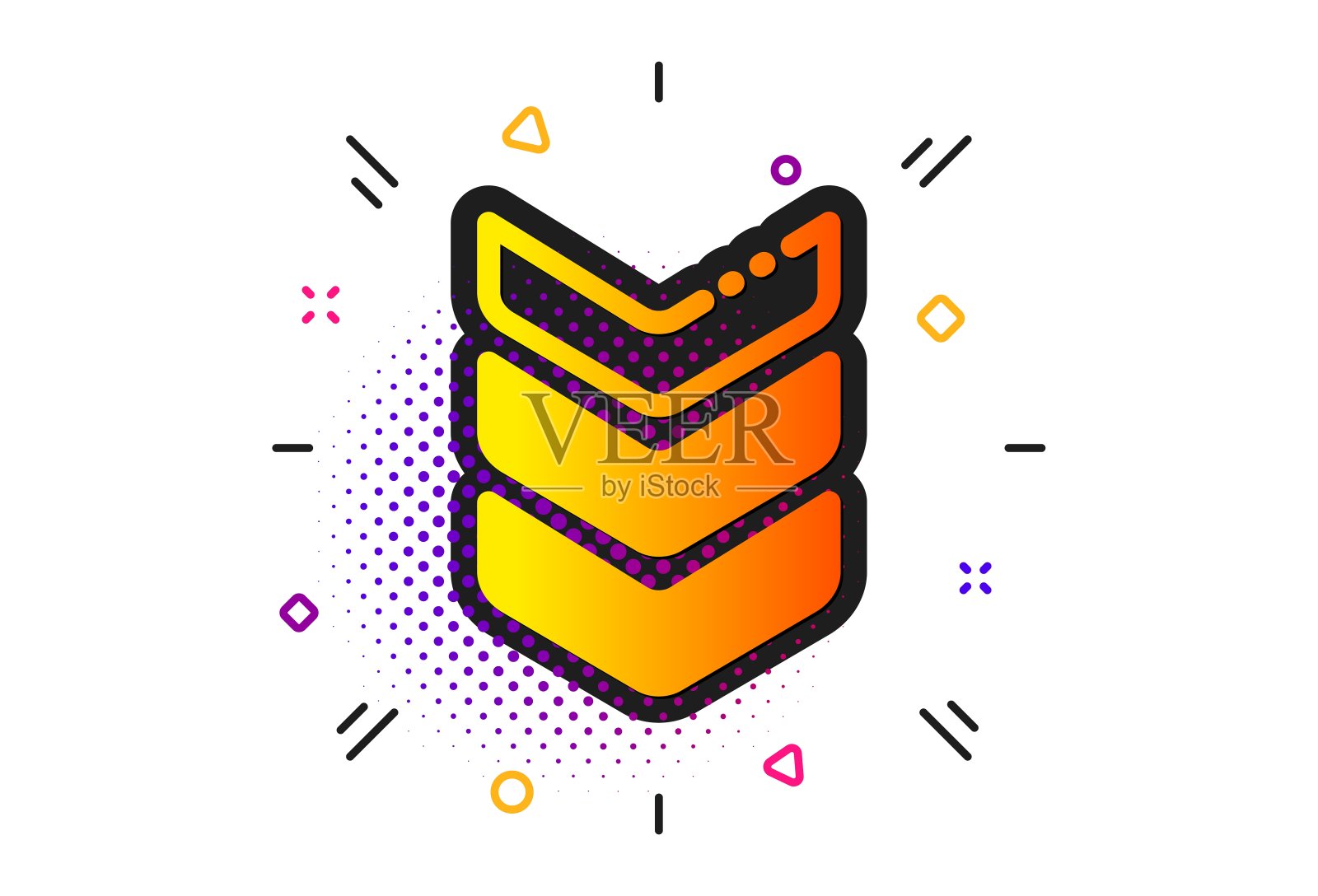 肩带图标。军队奖励标志。最好的排名。向量图标素材