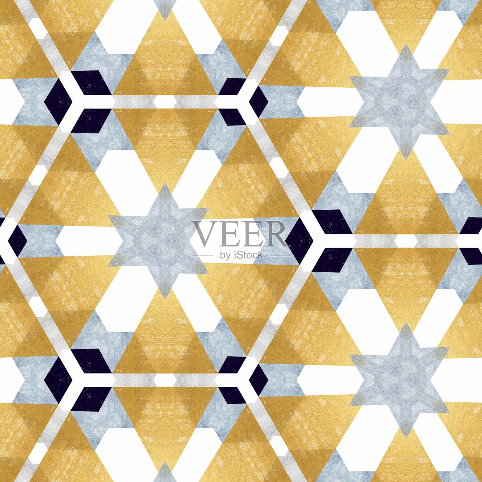 抽象彩色六角形正方形几何无缝图案对称万花筒时尚,设计插画图片素材