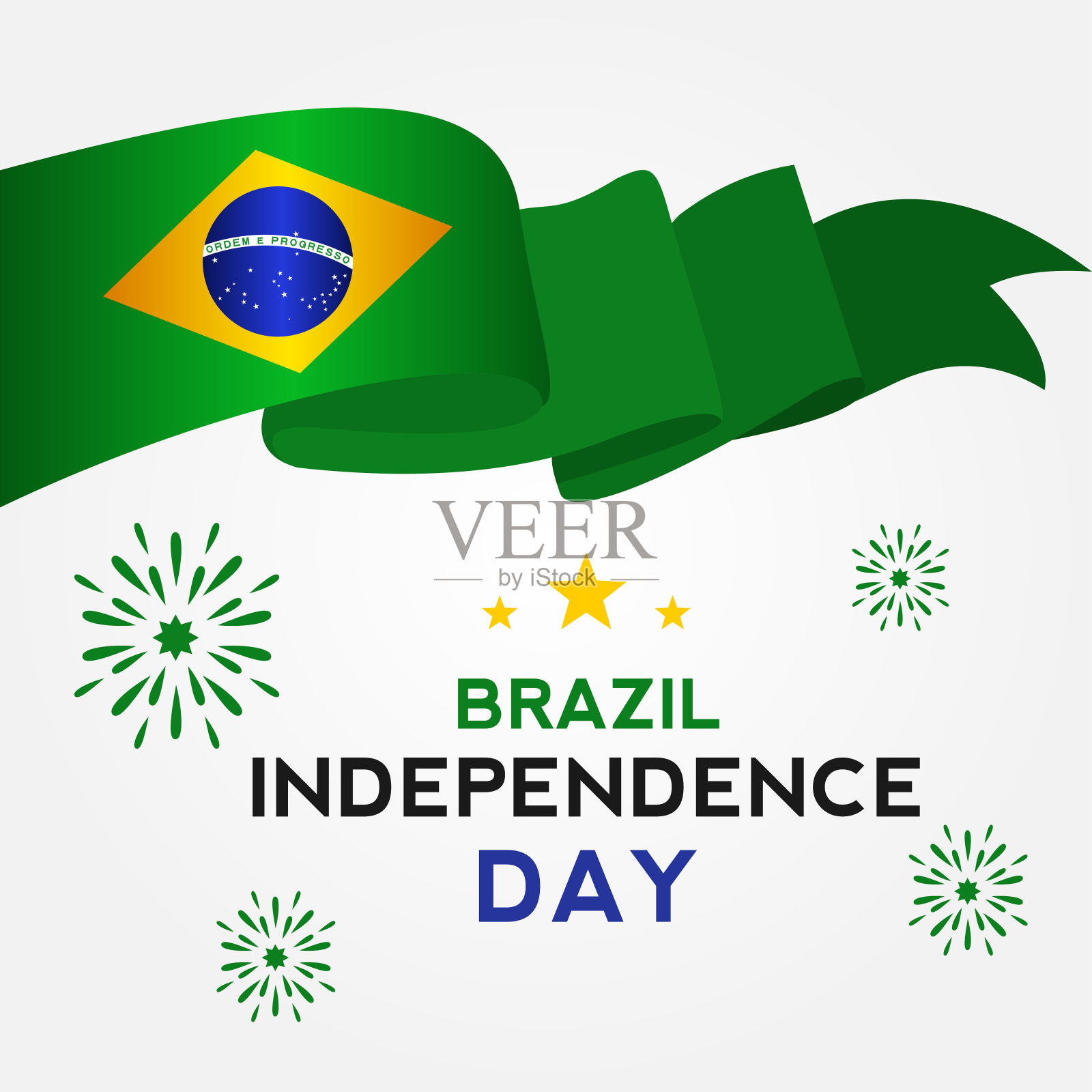 巴西独立日矢量设计模板插画图片素材