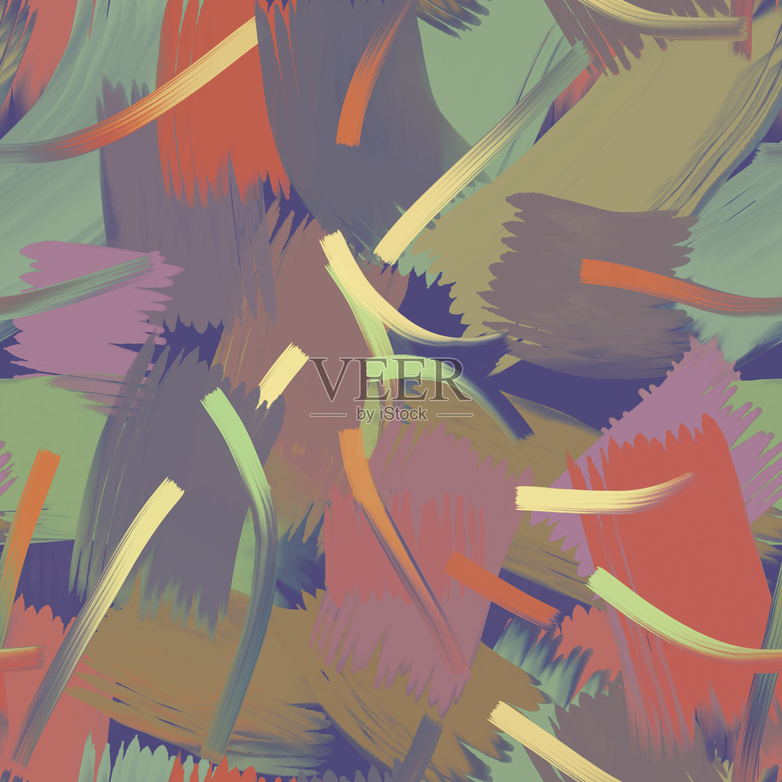 笔触无缝图案设计。插画图片素材