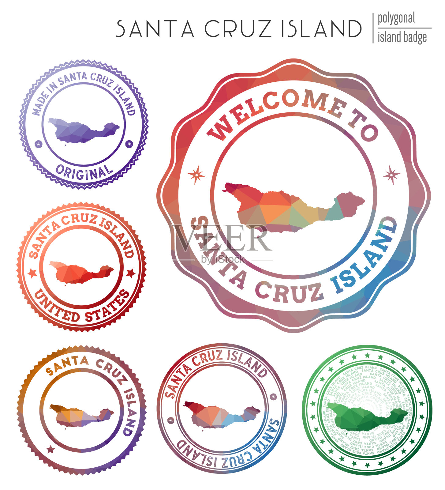 圣克鲁斯岛徽章。插画图片素材