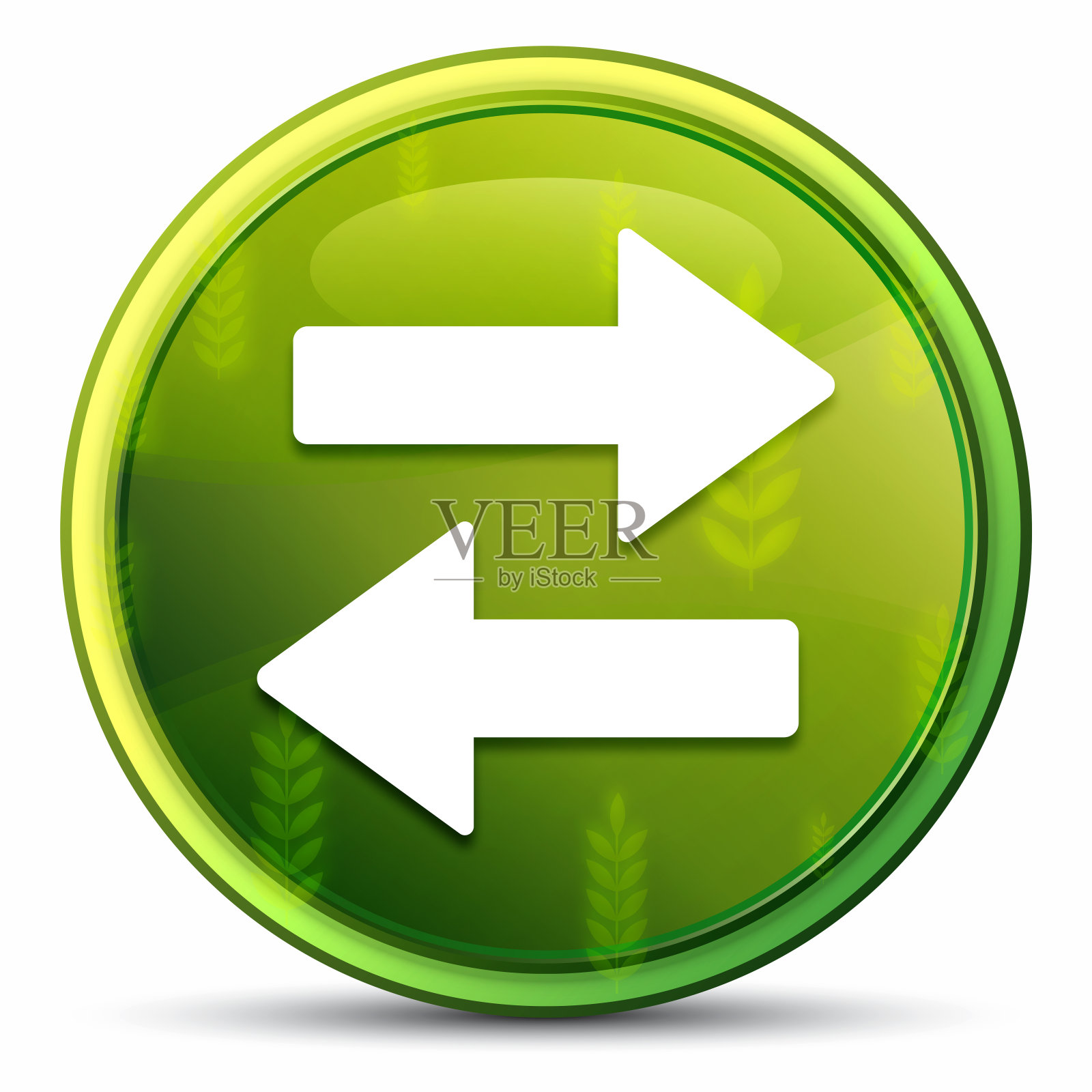 转移箭头图标春天明亮的自然绿色圆形按钮插图设计元素图片