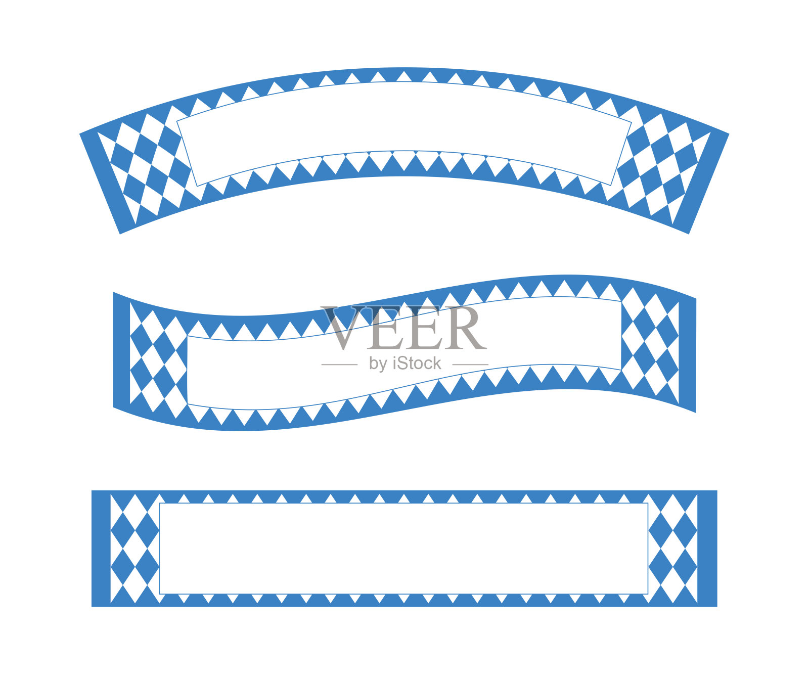啤酒节空白横幅设置菱形模式,矢量插图孤立在白色背景插画图片素材