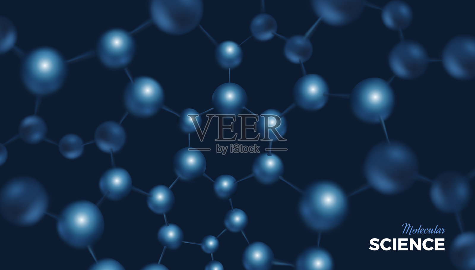 具有三维分子结构的科学背景设计插画图片素材