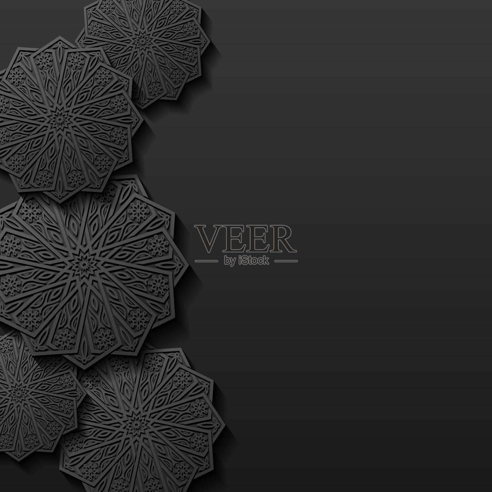 背景与传统花卉装饰插画图片素材