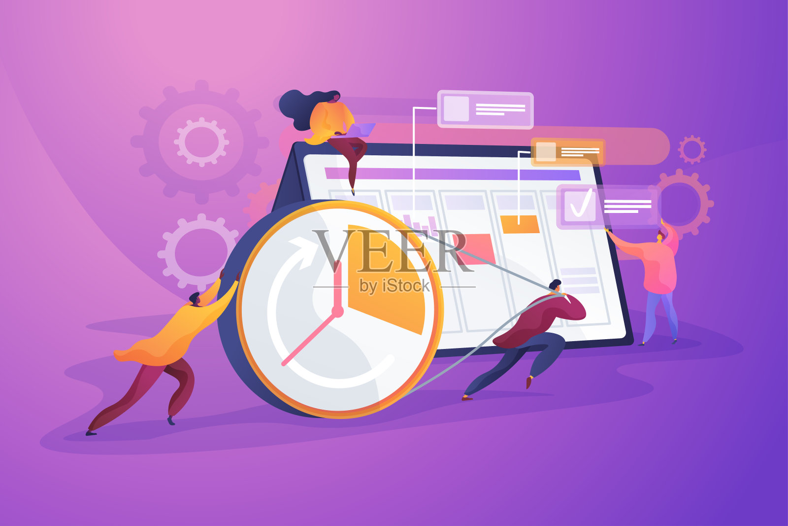 时间管理概念矢量插图插画图片素材