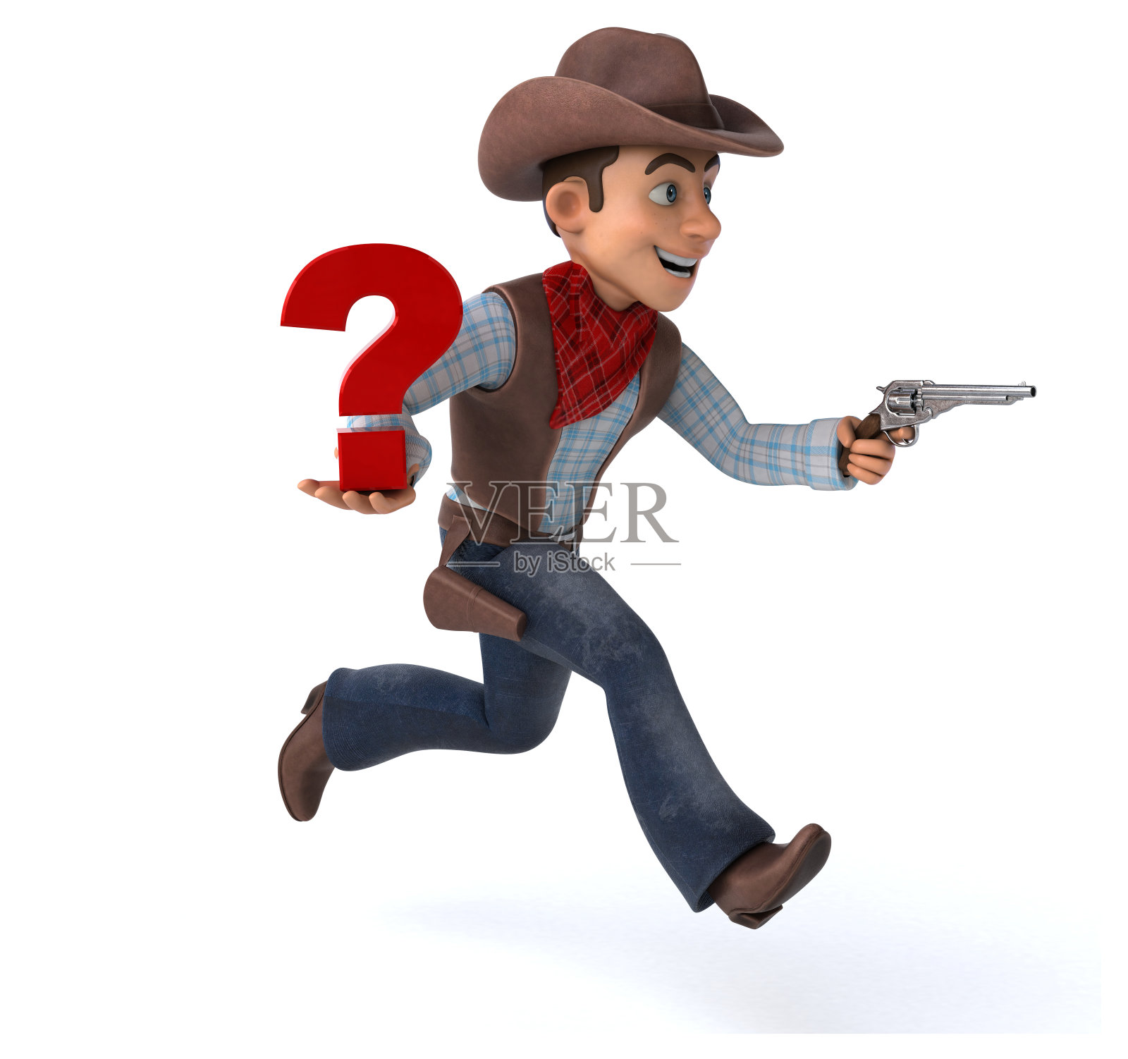有趣的牛仔- 3D插图照片摄影图片