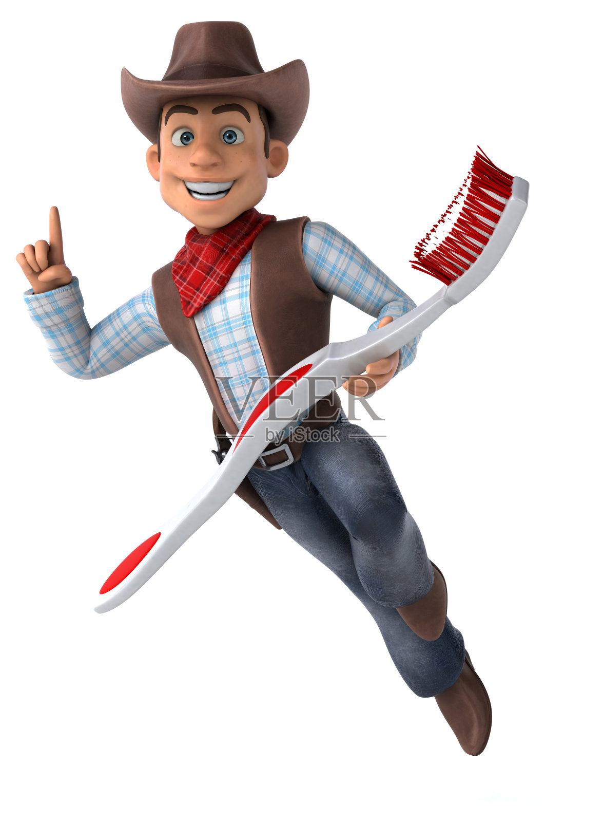 有趣的牛仔- 3D插图照片摄影图片