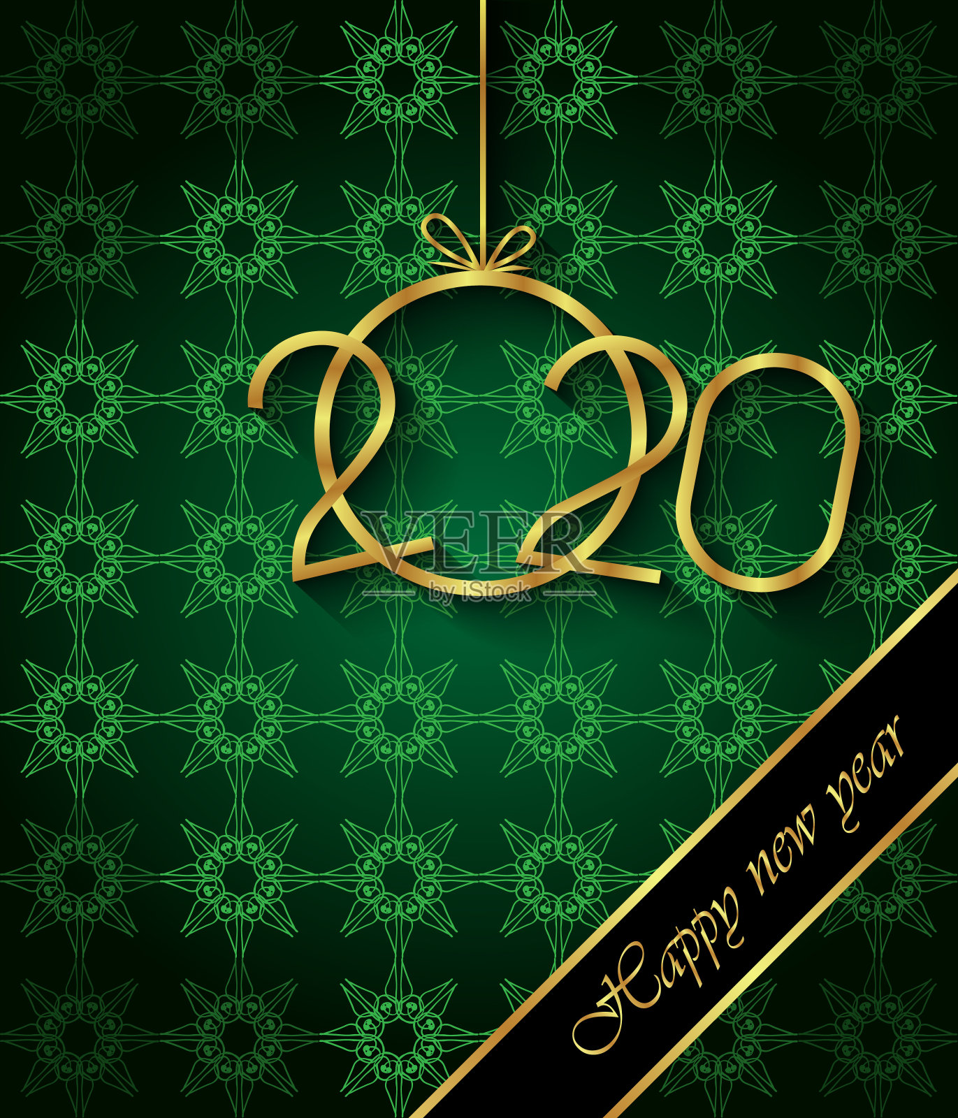 2020新年快乐背景为您的邀请函、节日海报、贺卡。插画图片素材