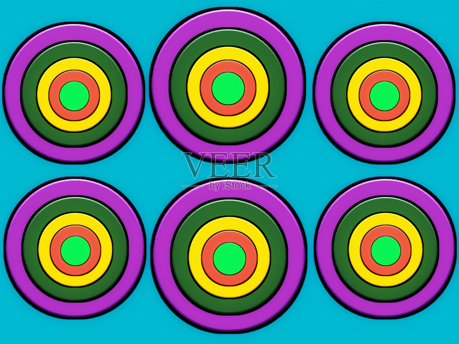 蓝色背景下的彩色圆形插图视图照片摄影图片