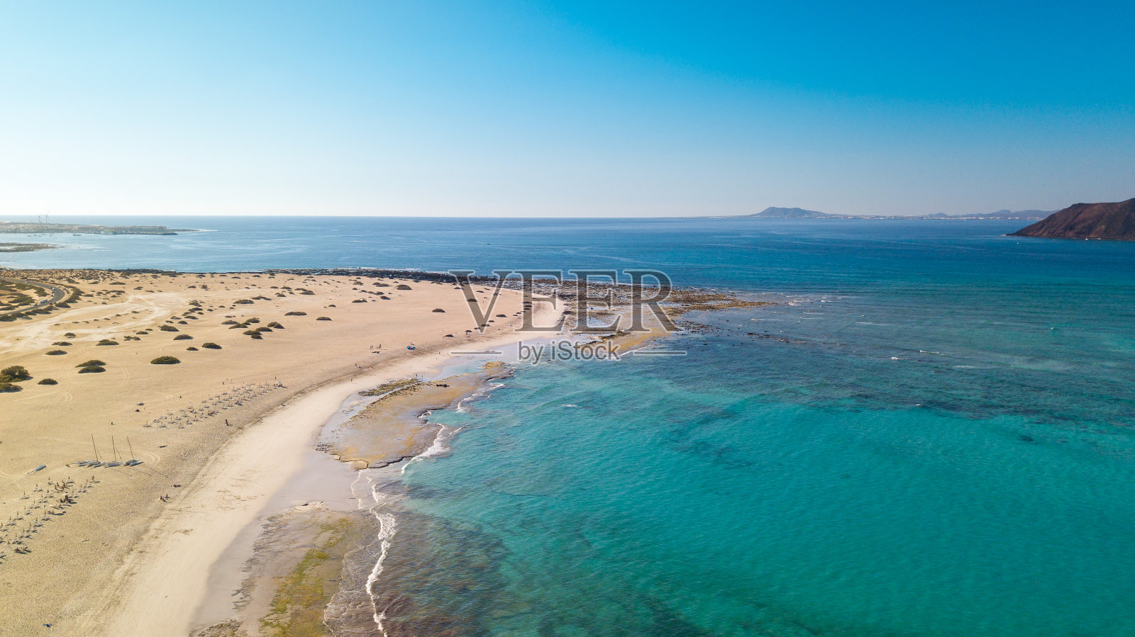 富埃特文图拉东海岸鸟瞰图照片摄影图片