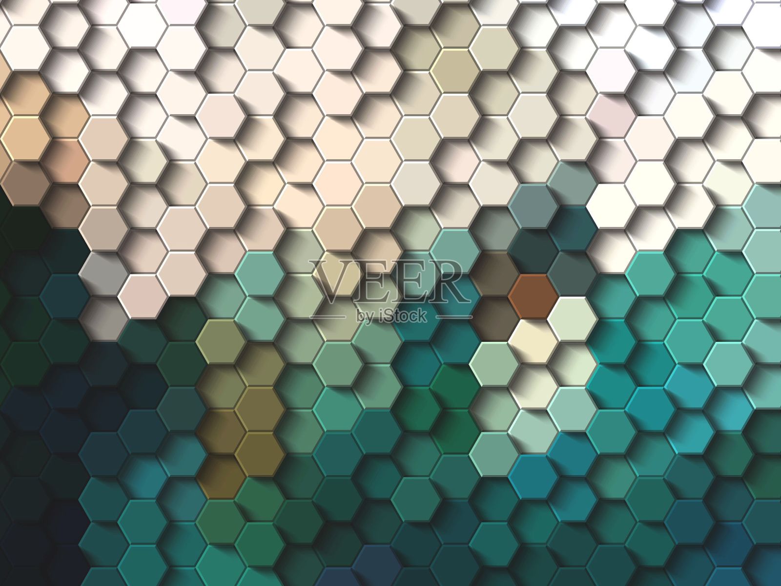 蜂窝网格无缝背景或六角形细胞纹理插画图片素材