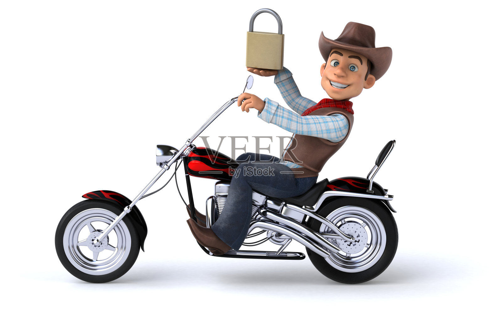 有趣的牛仔- 3D插图照片摄影图片