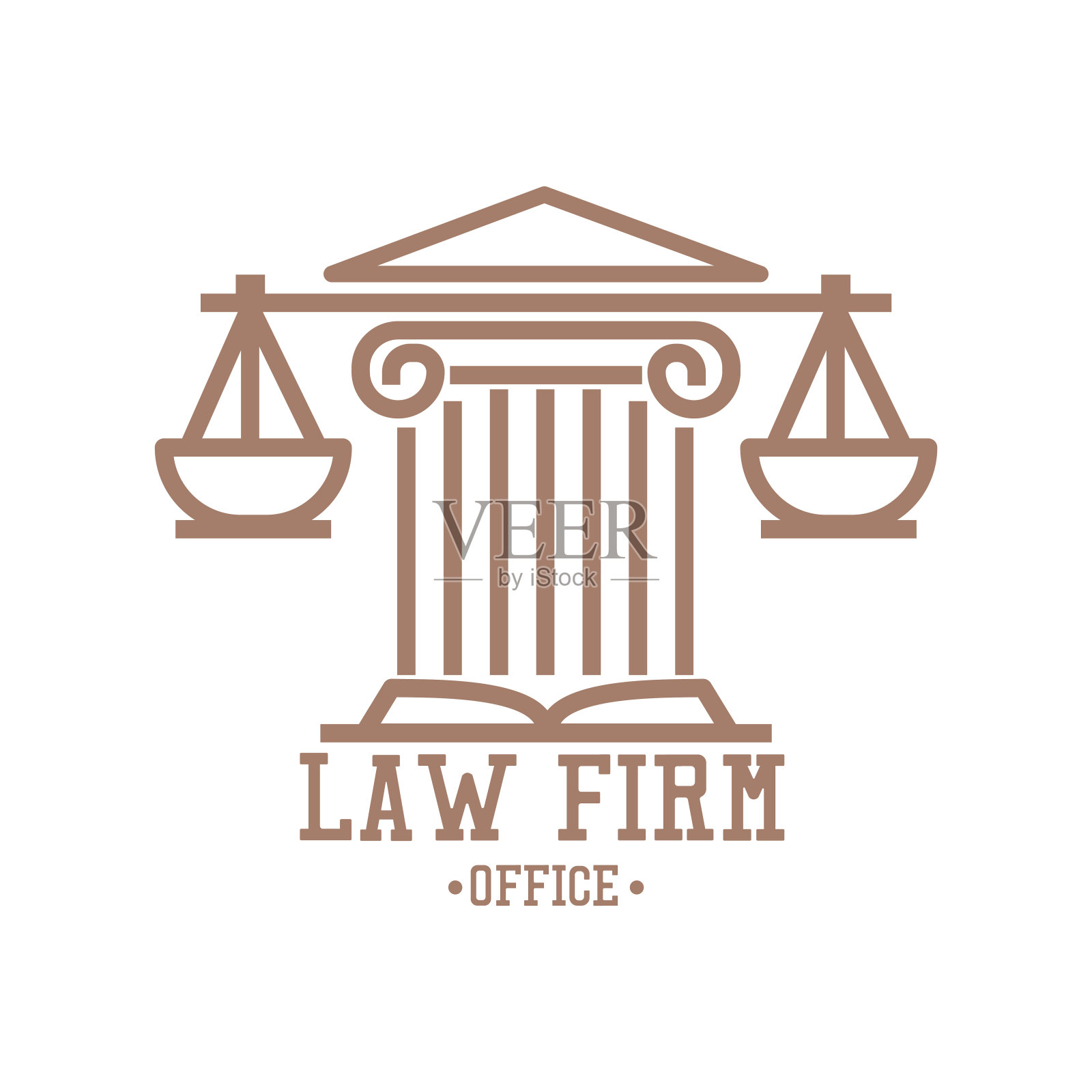 白色背景上的律师事务所图标矢量图插画图片素材