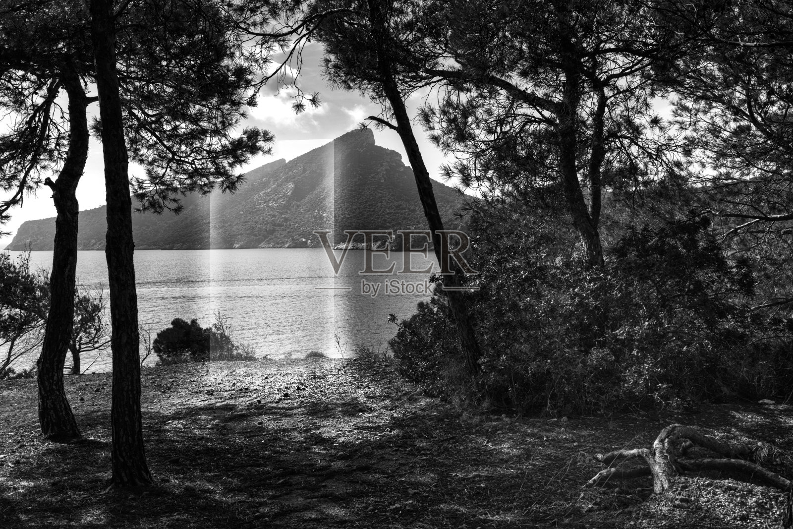 抽象海景的门户- Bnw照片摄影图片