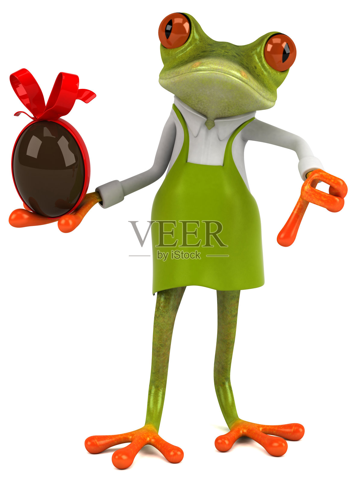 有趣的青蛙园丁- 3D插图照片摄影图片