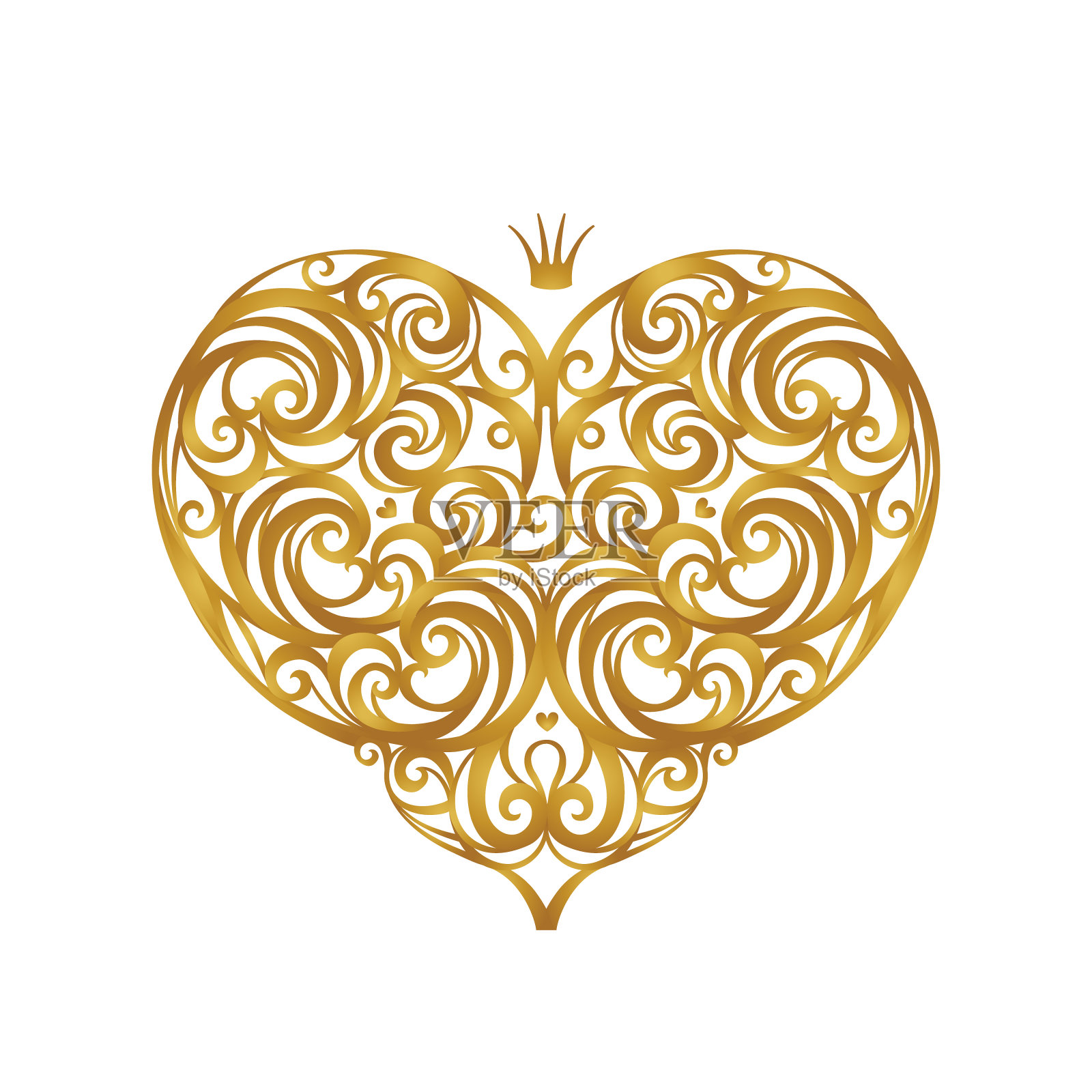 华丽的向量的心。情人节说明。插画图片素材