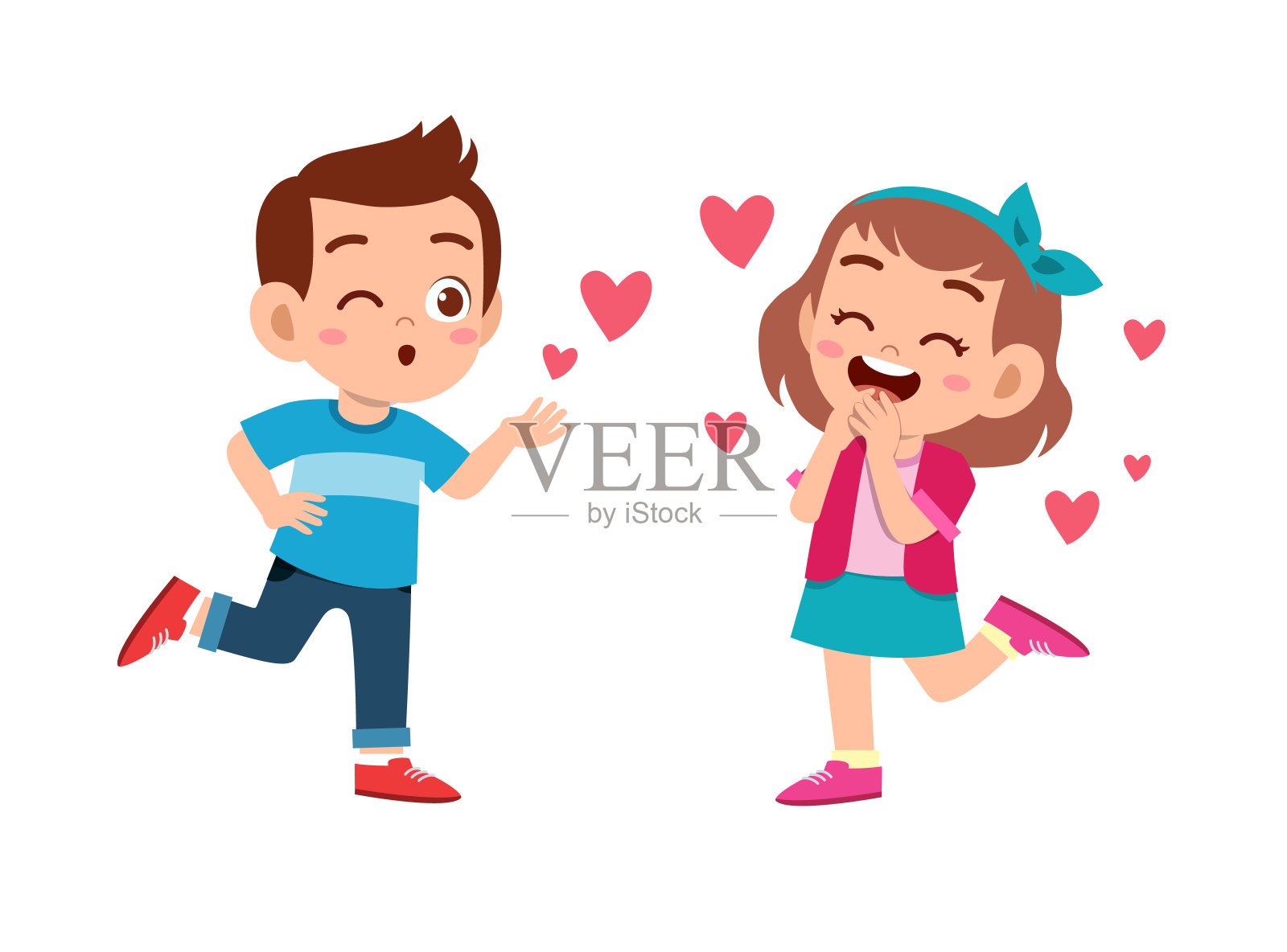孩子夫妇在爱矢量插图插画图片素材