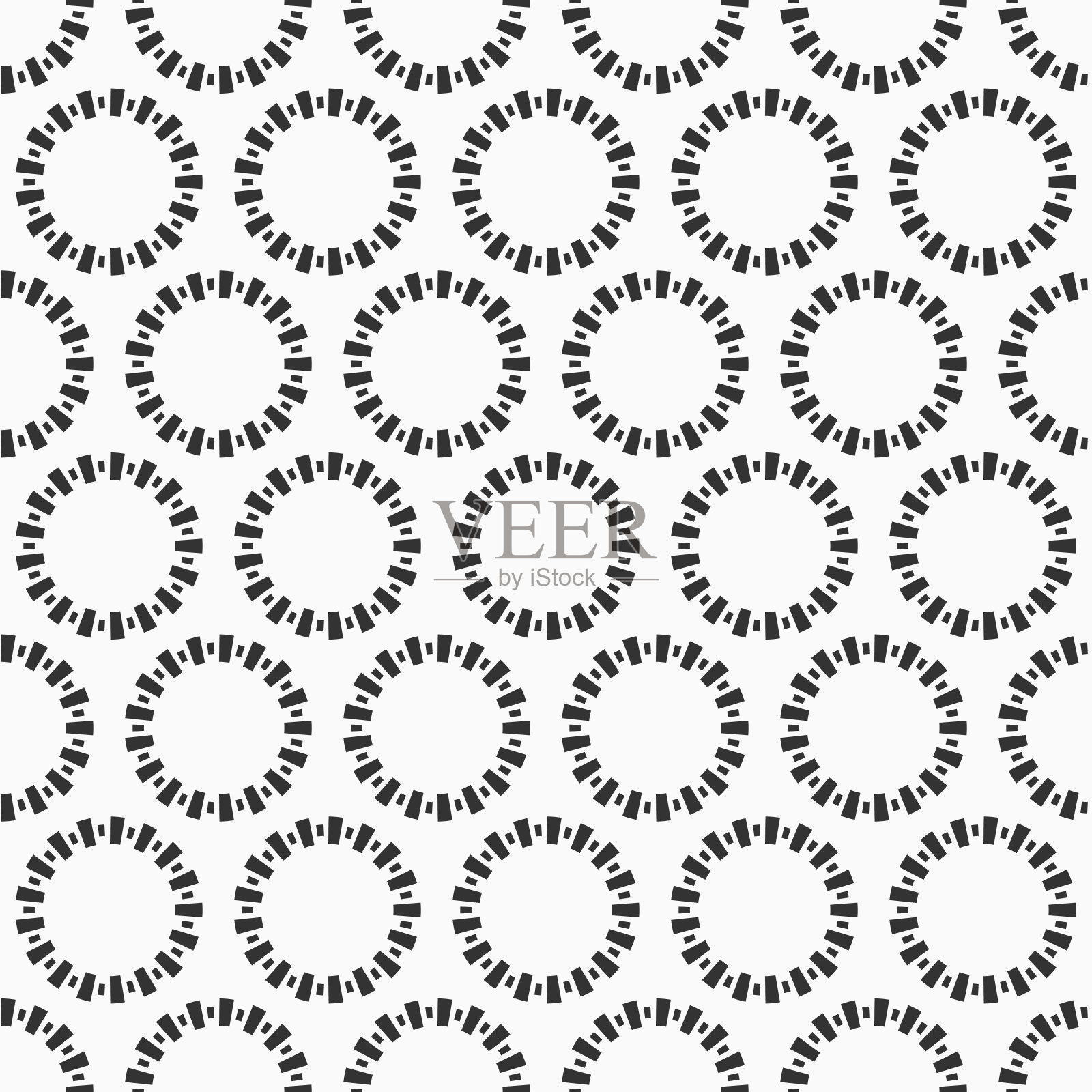 抽象的无缝图案的重复圆形装饰孤立在白色的背景。插画图片素材