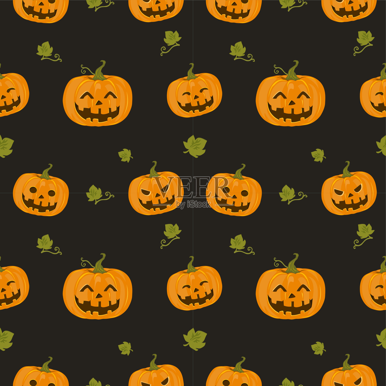 南瓜万圣节无缝图案。插画图片素材