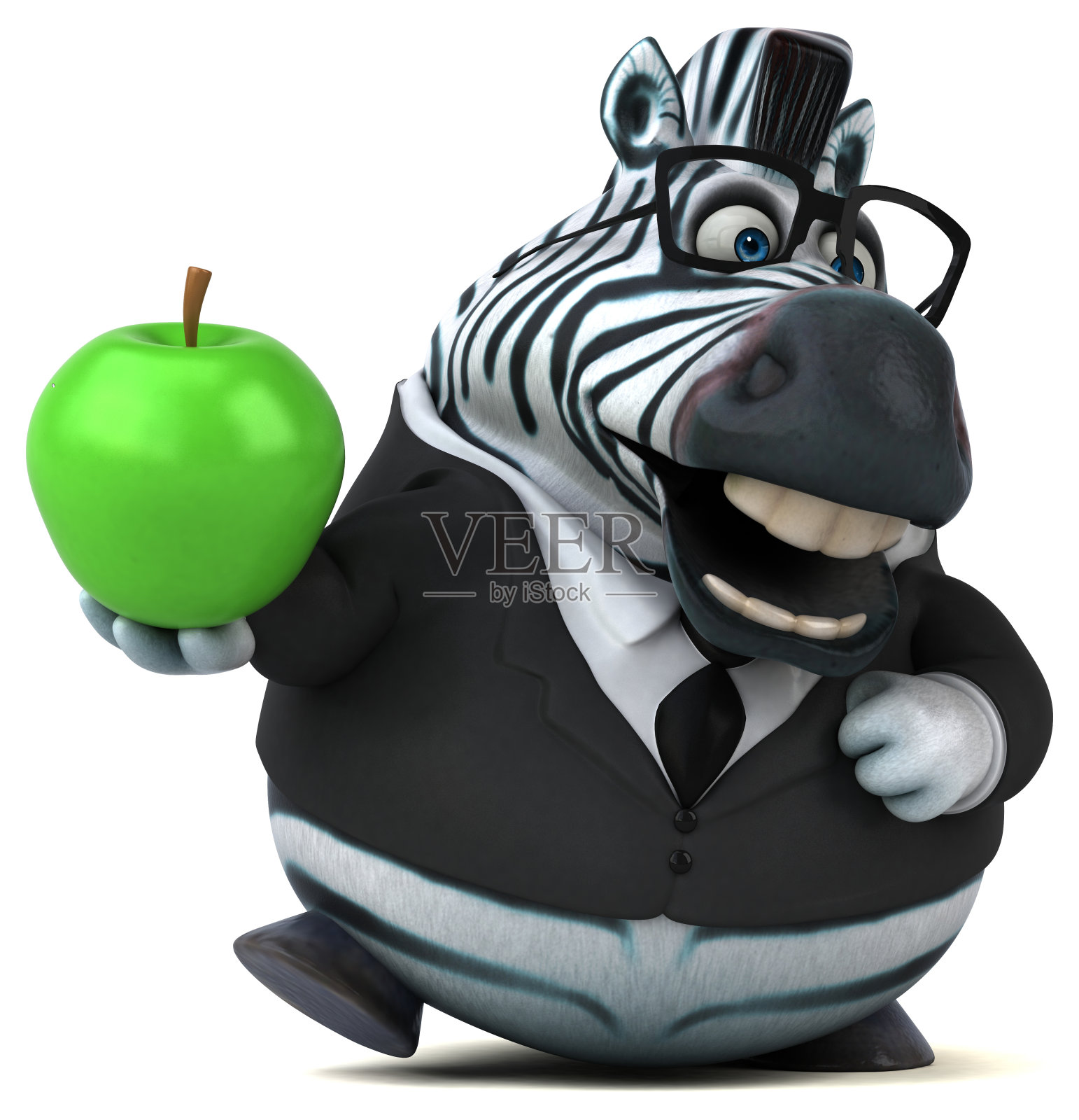 有趣的斑马- 3D插图照片摄影图片