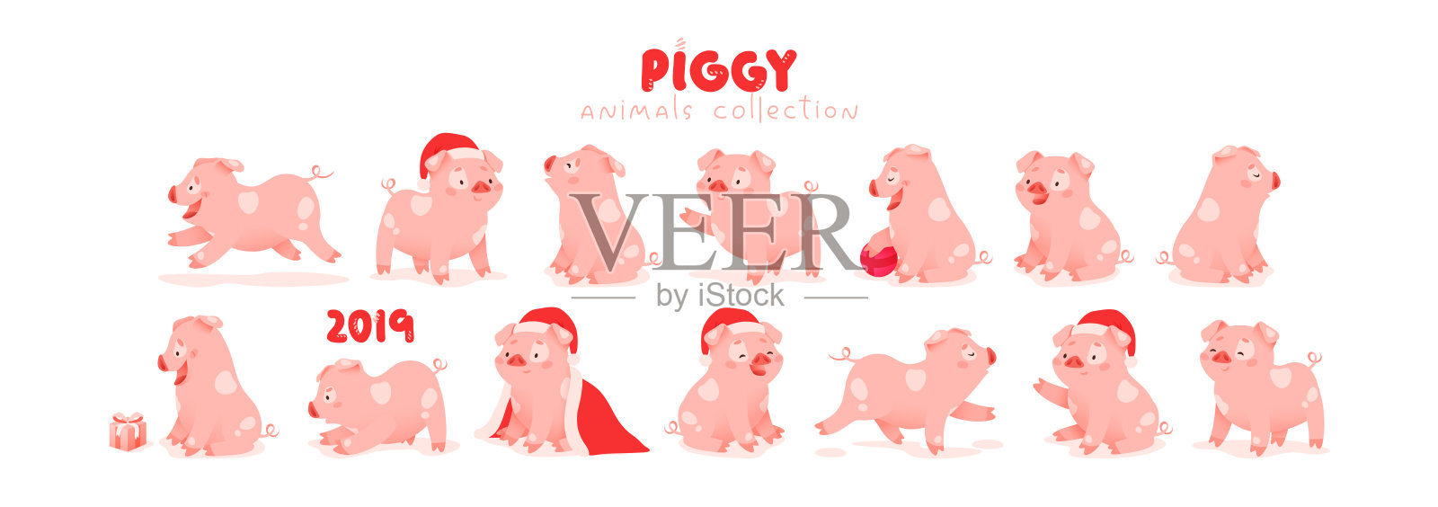 猪是中国农历2019年新年的象征插画图片素材