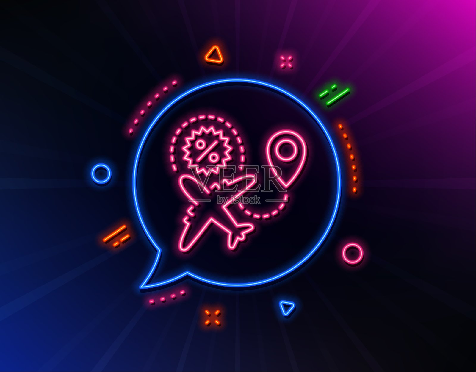 航班销售线图标。购物折扣的迹象。向量插画图片素材