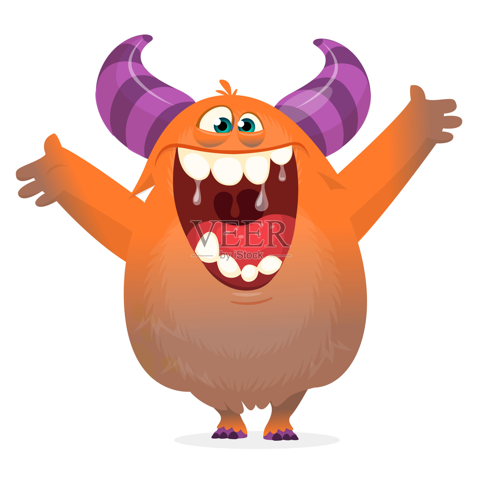 有趣的卡通怪物。矢量插图。万圣节设计插画图片素材