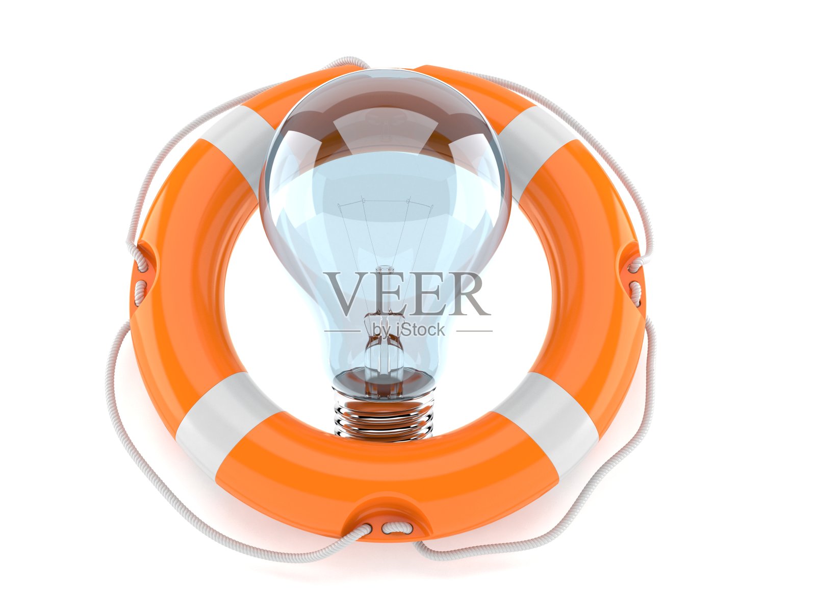 带救生圈的灯泡照片摄影图片