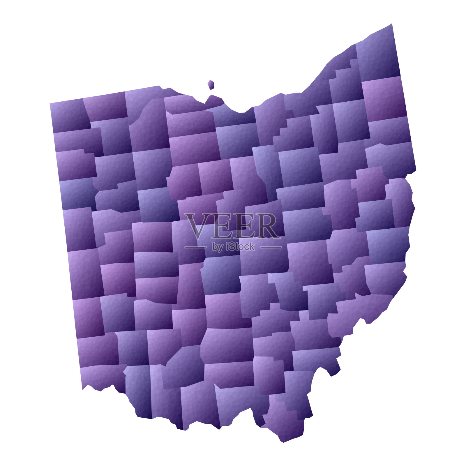 俄亥俄地图。插画图片素材