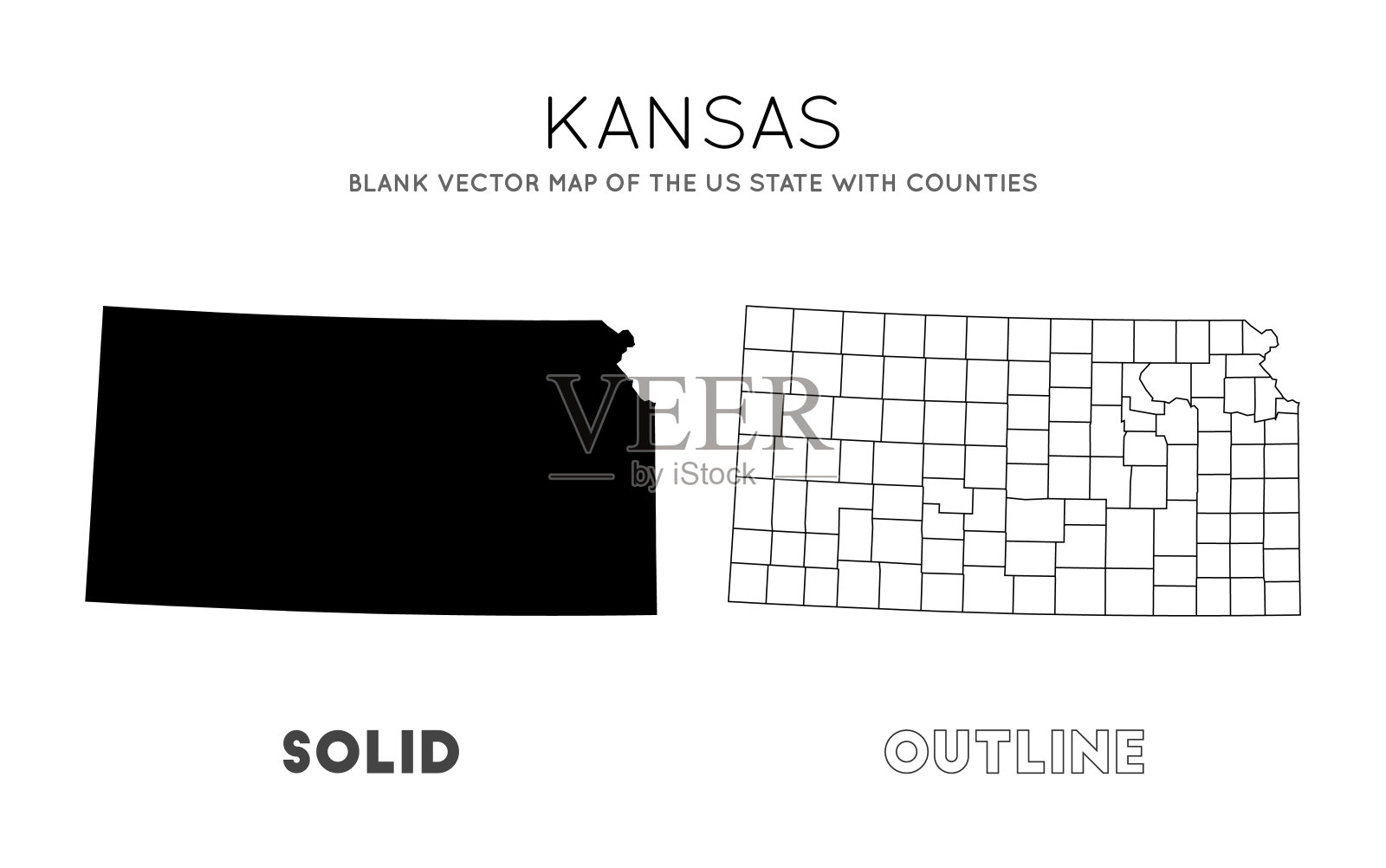 堪萨斯州的地图。插画图片素材