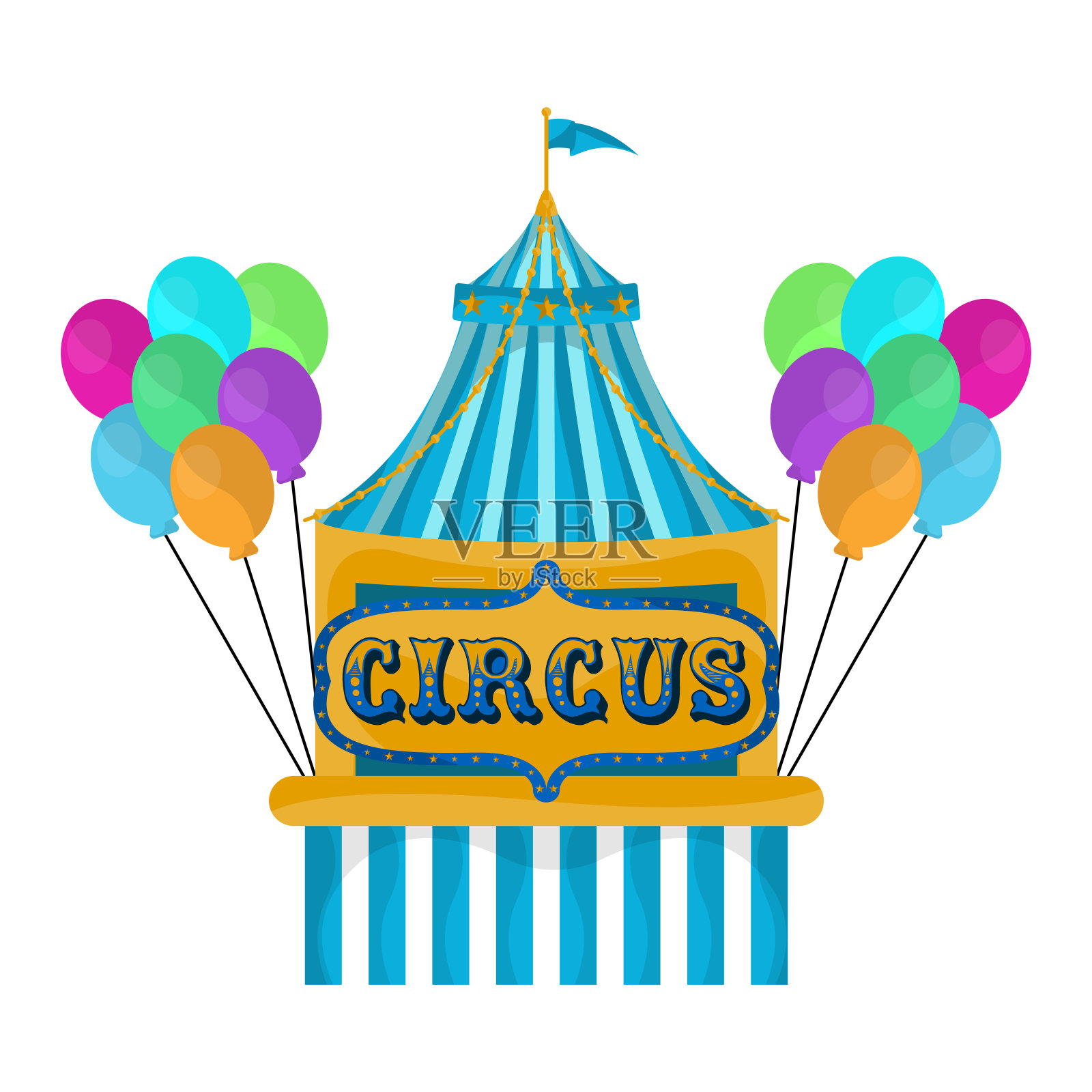 孤立的马戏团地毯插画图片素材