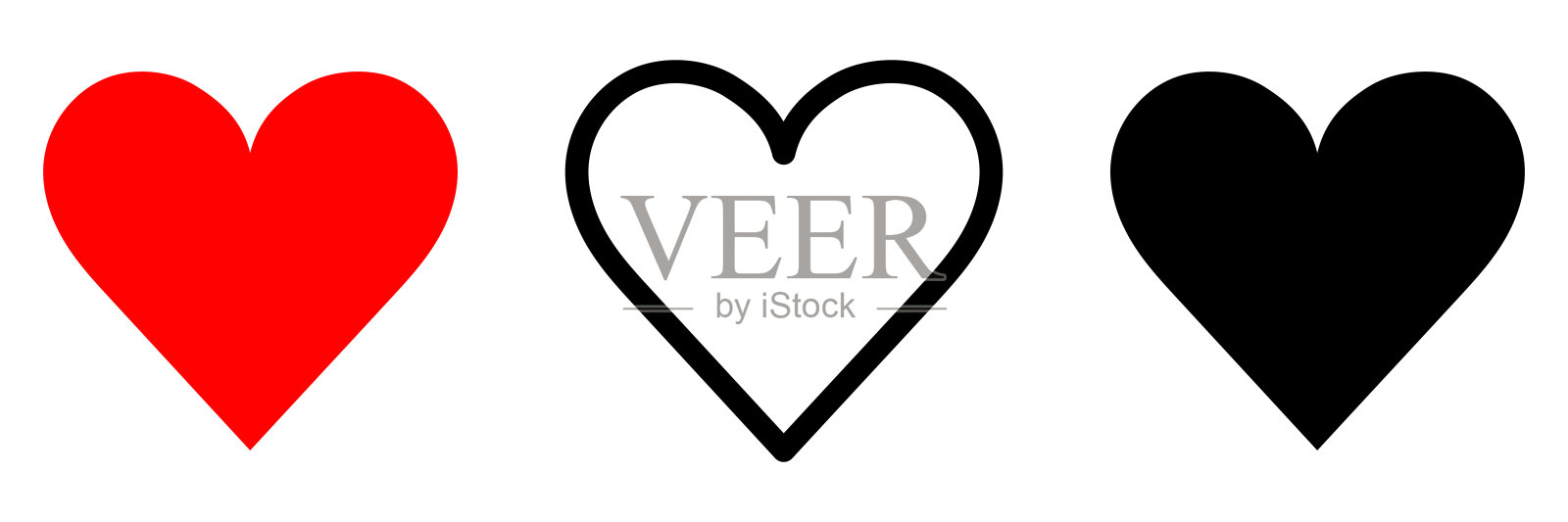 爱图标logo模板设计插图。不同颜色的爱。矢量图插画图片素材