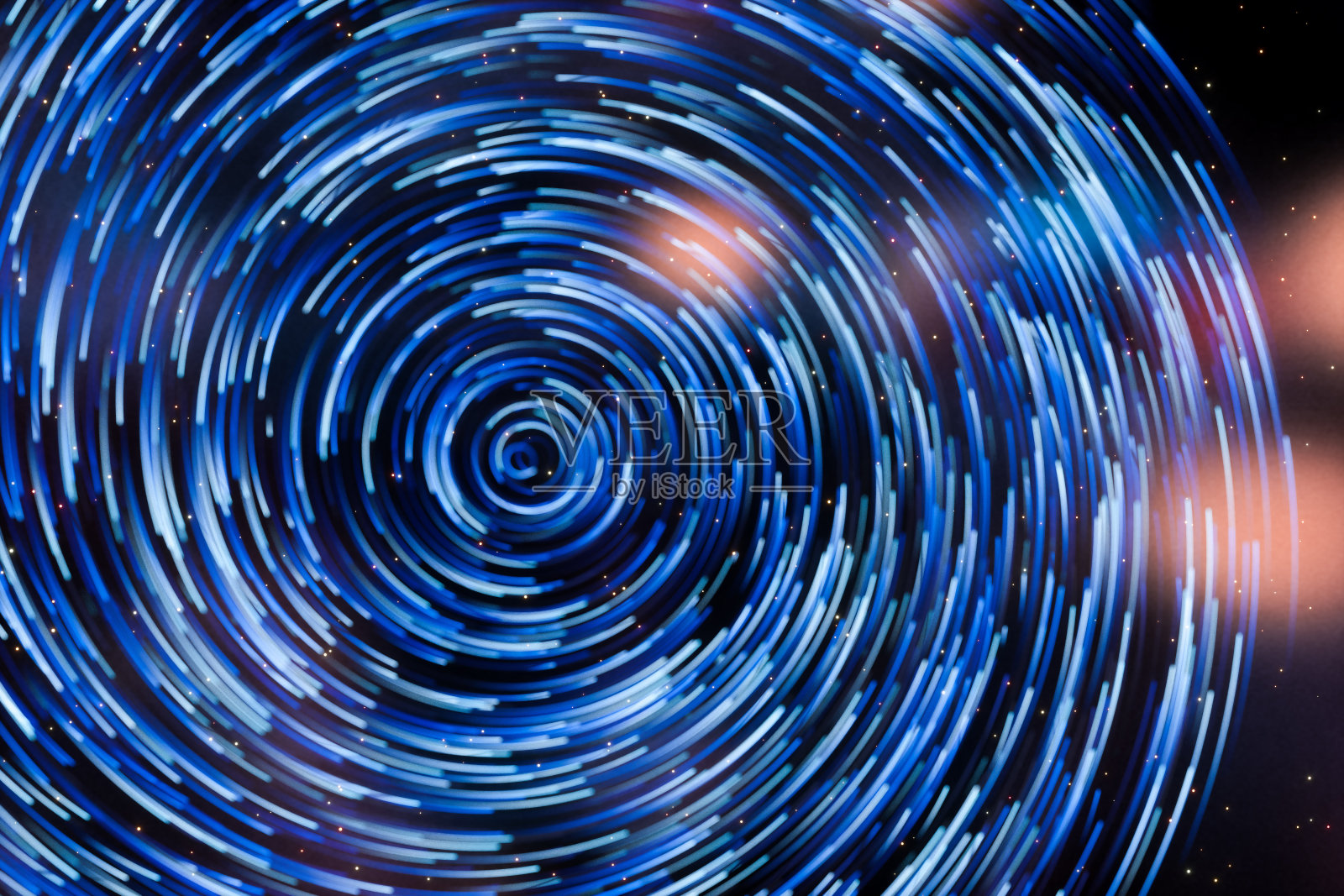 粒子围绕其中心旋转,深色背景,3d渲染。照片摄影图片