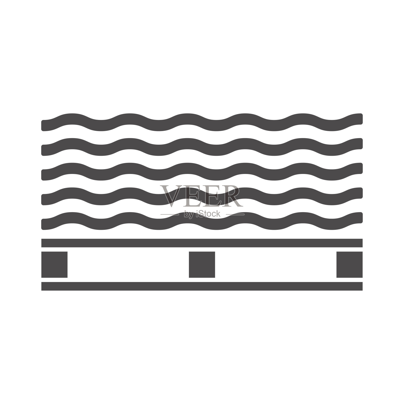 屋顶石板在一个托盘图标在一个平坦的风格。矢量插图。插画图片素材