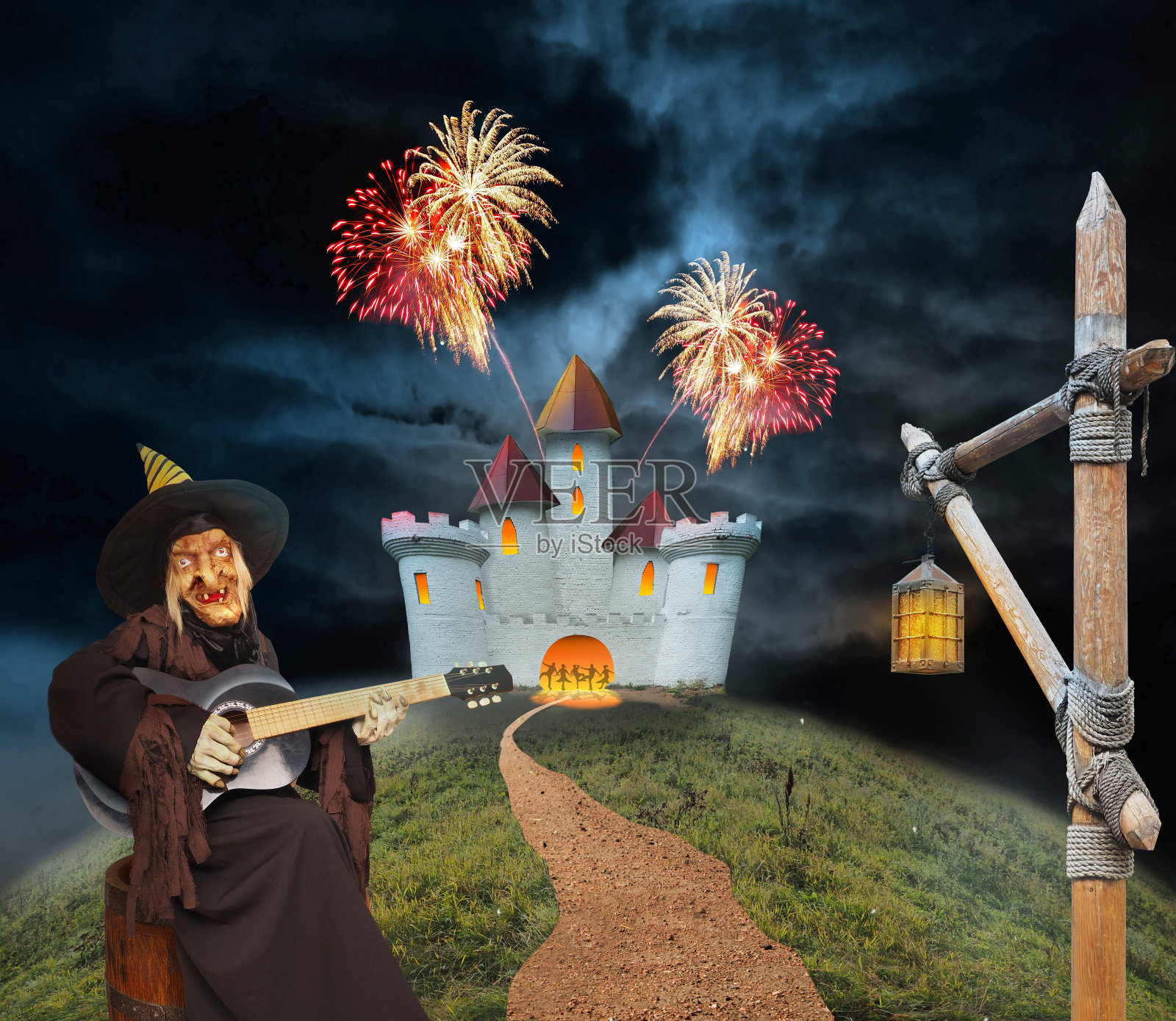 政党背景。万圣节的概念。3 d演示。照片摄影图片