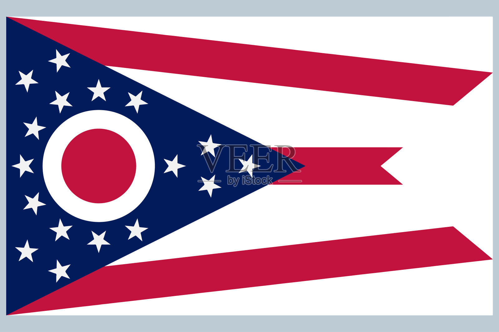 美国国旗俄亥俄州矢量插图插画图片素材