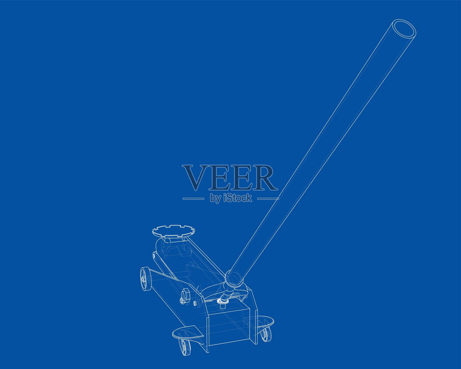 轮廓地板车千斤顶。向量插画图片素材