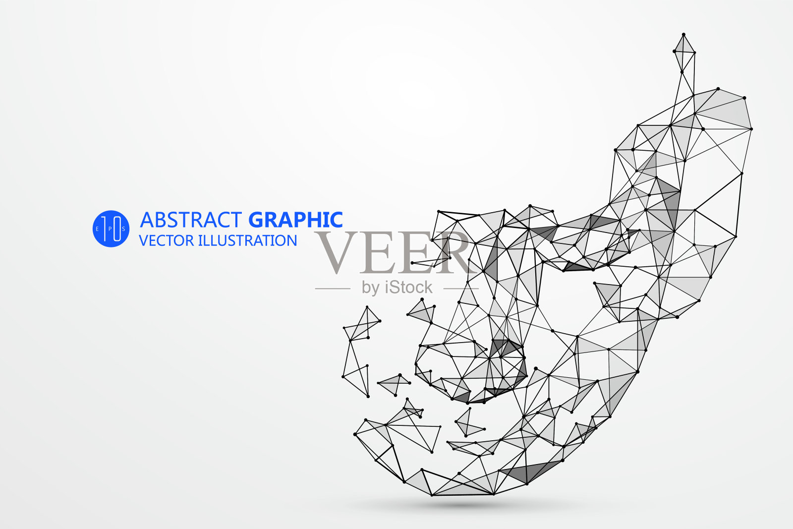 线条与思想家相连,象征着人工智能的意义。插画图片素材