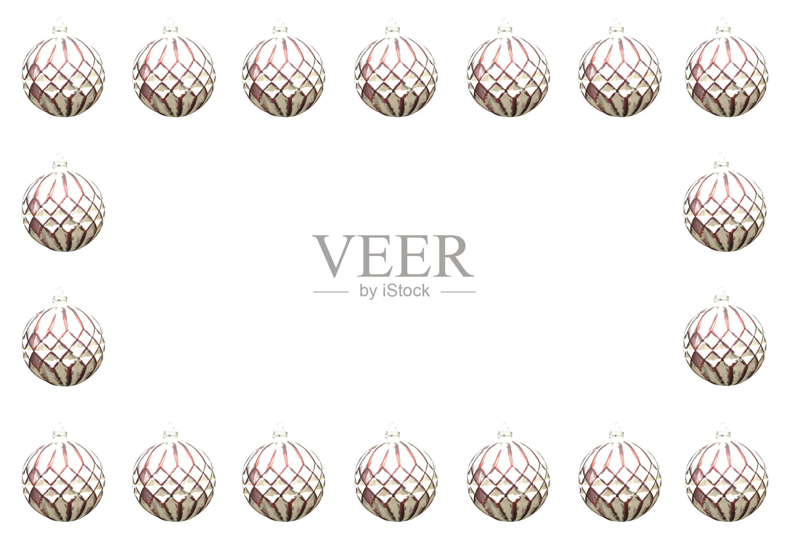 白色框架上的圣诞装饰物照片摄影图片