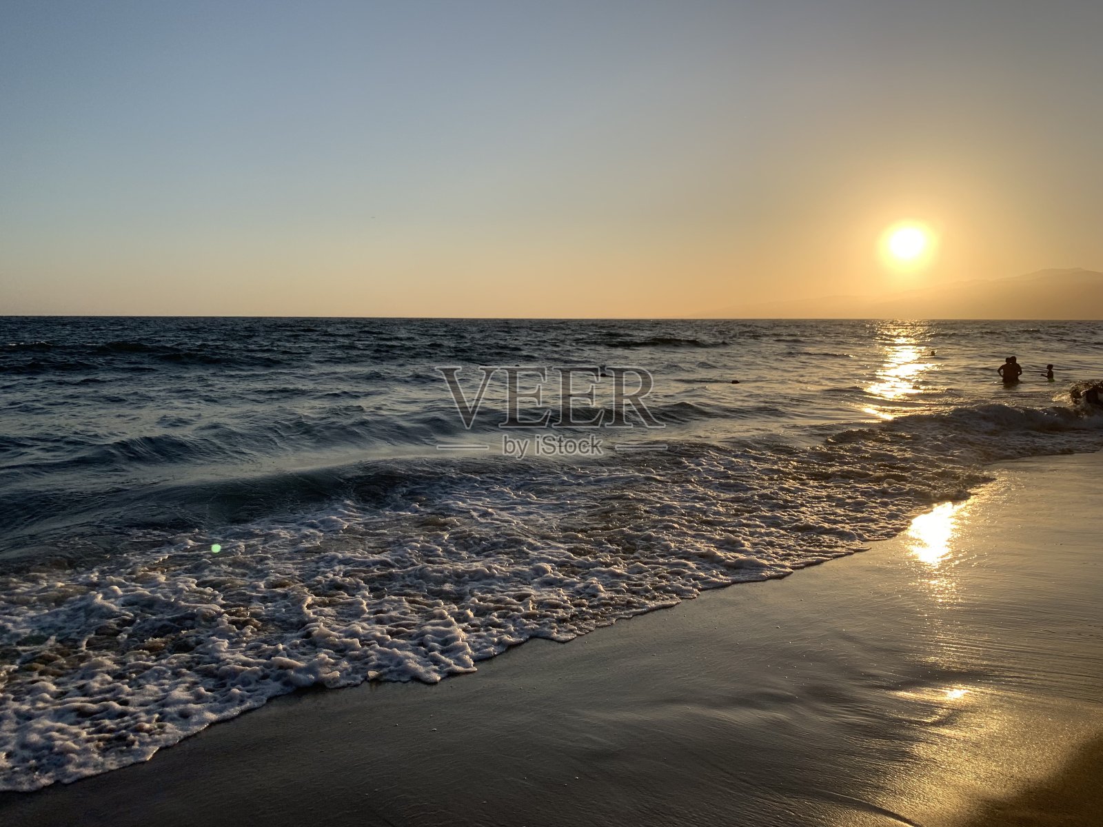 圣塔莫尼卡码头夕阳西下照片摄影图片
