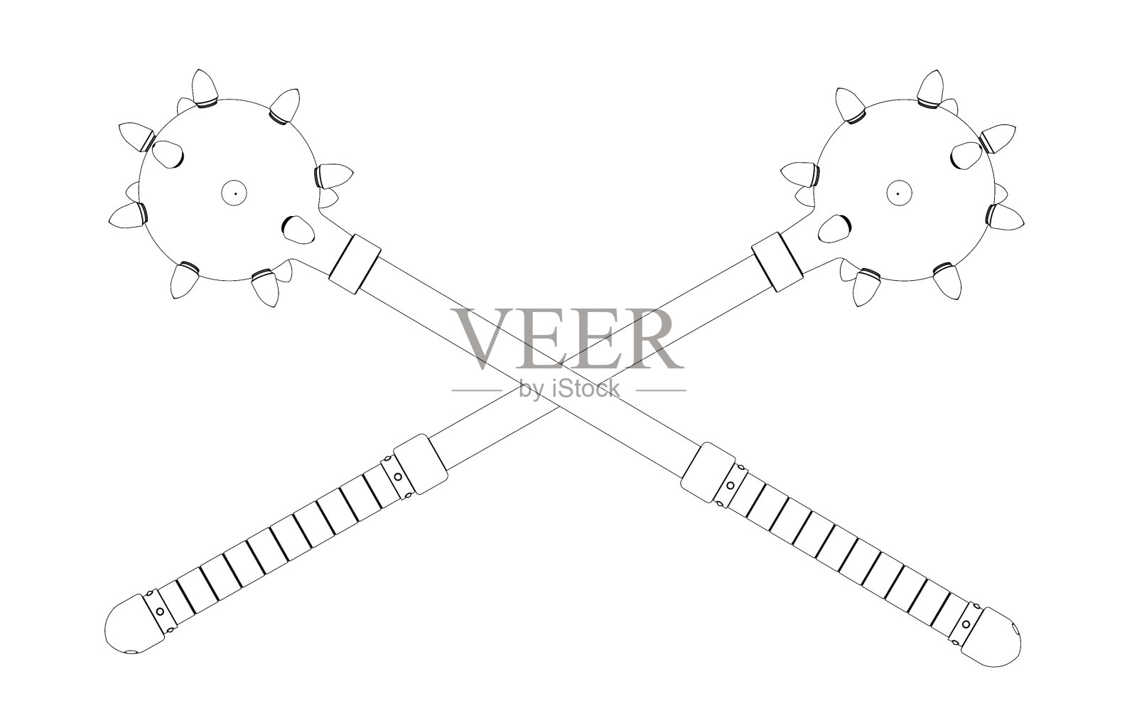 中世纪维京狼牙棒的3d插图照片摄影图片