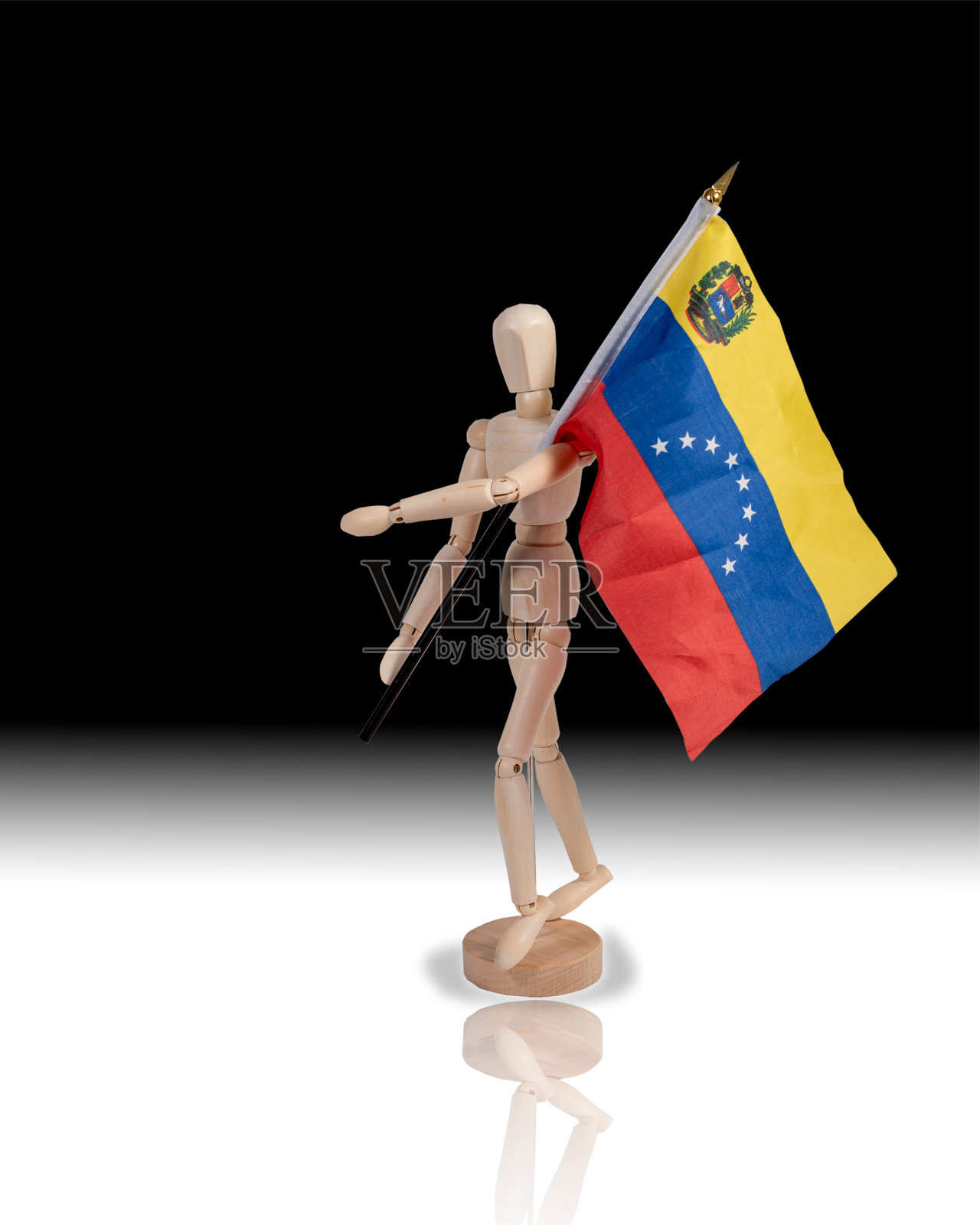 委内瑞拉国旗7星木制小雕像照片摄影图片