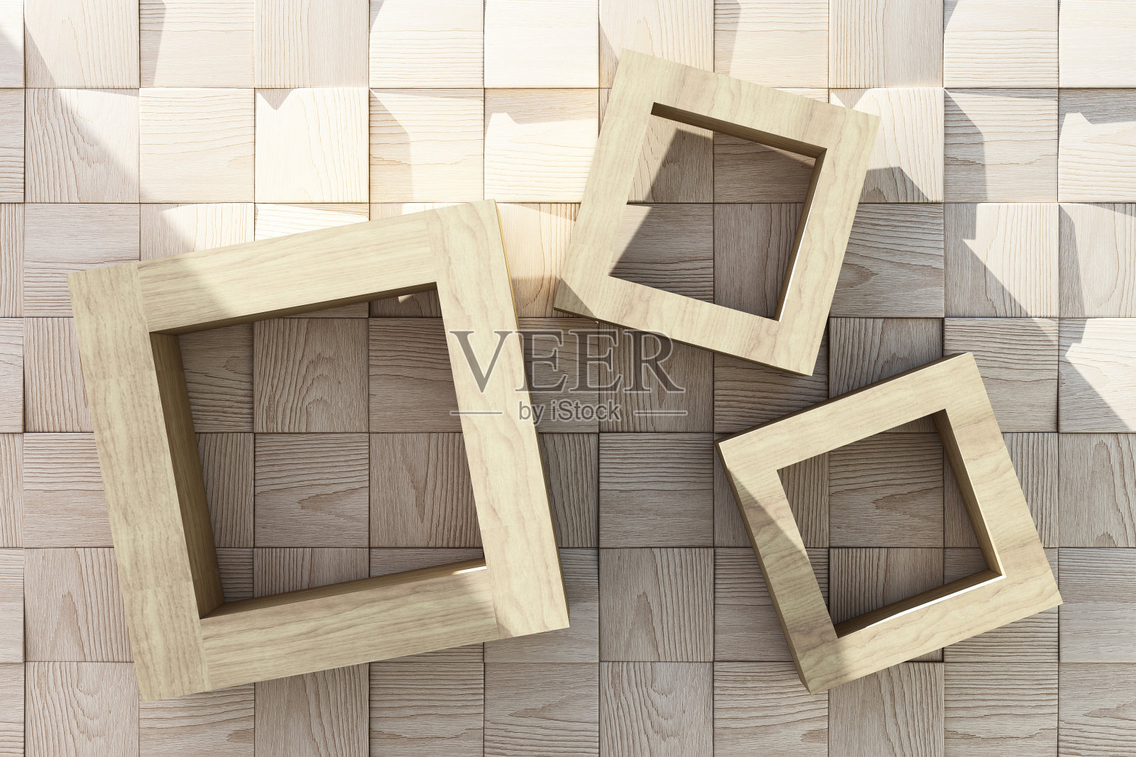 石材瓷砖纹理在方形框架与阳光在自然纹理背景。这是当前产品的空白空间。三维渲染照片摄影图片