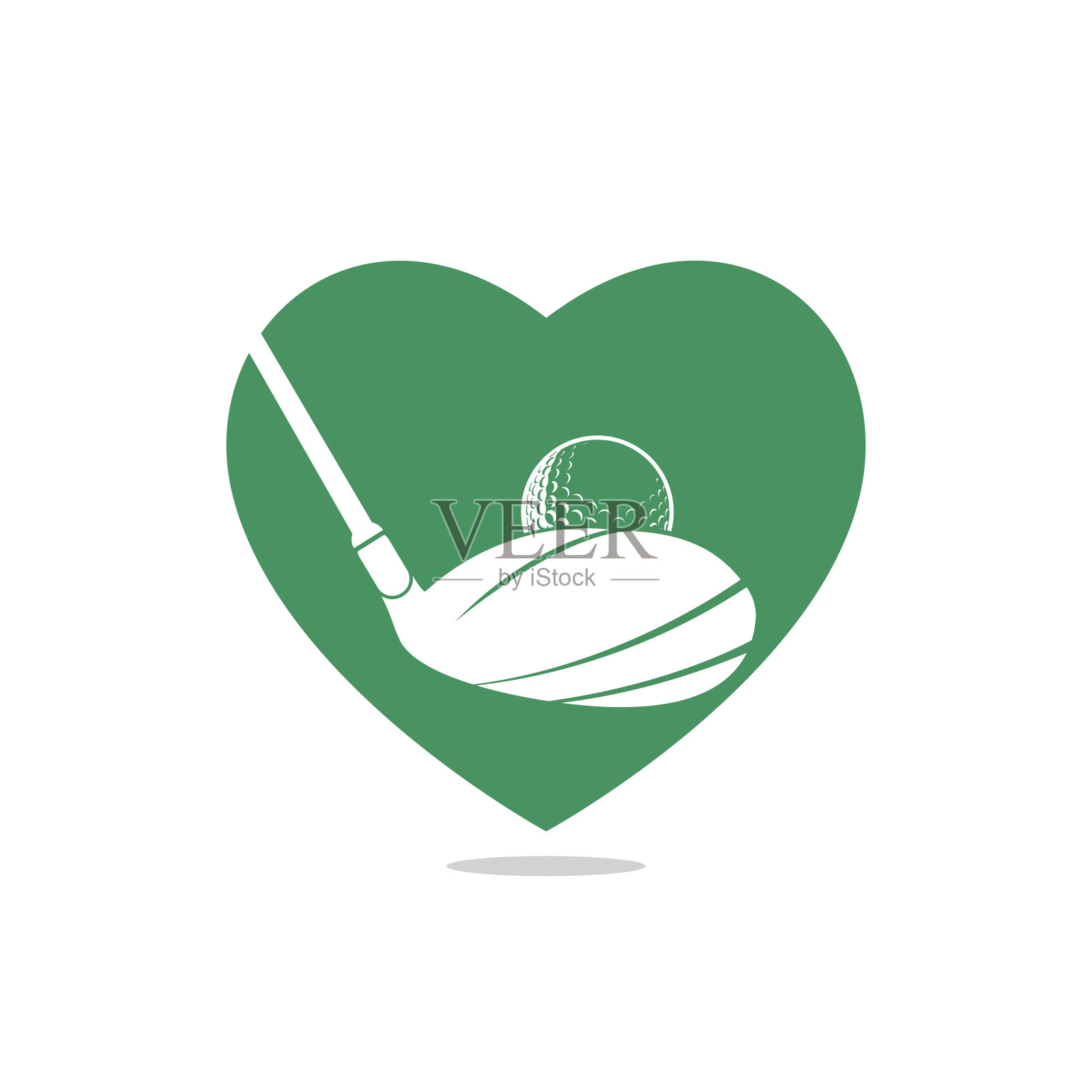 爱高尔夫俱乐部矢量标志设计。插画图片素材