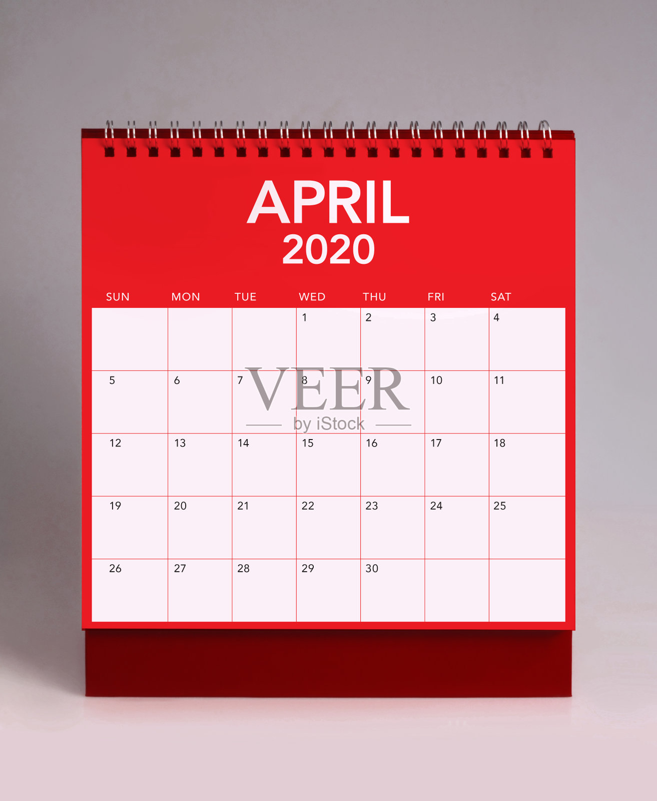 简单的台历2020年4月照片摄影图片