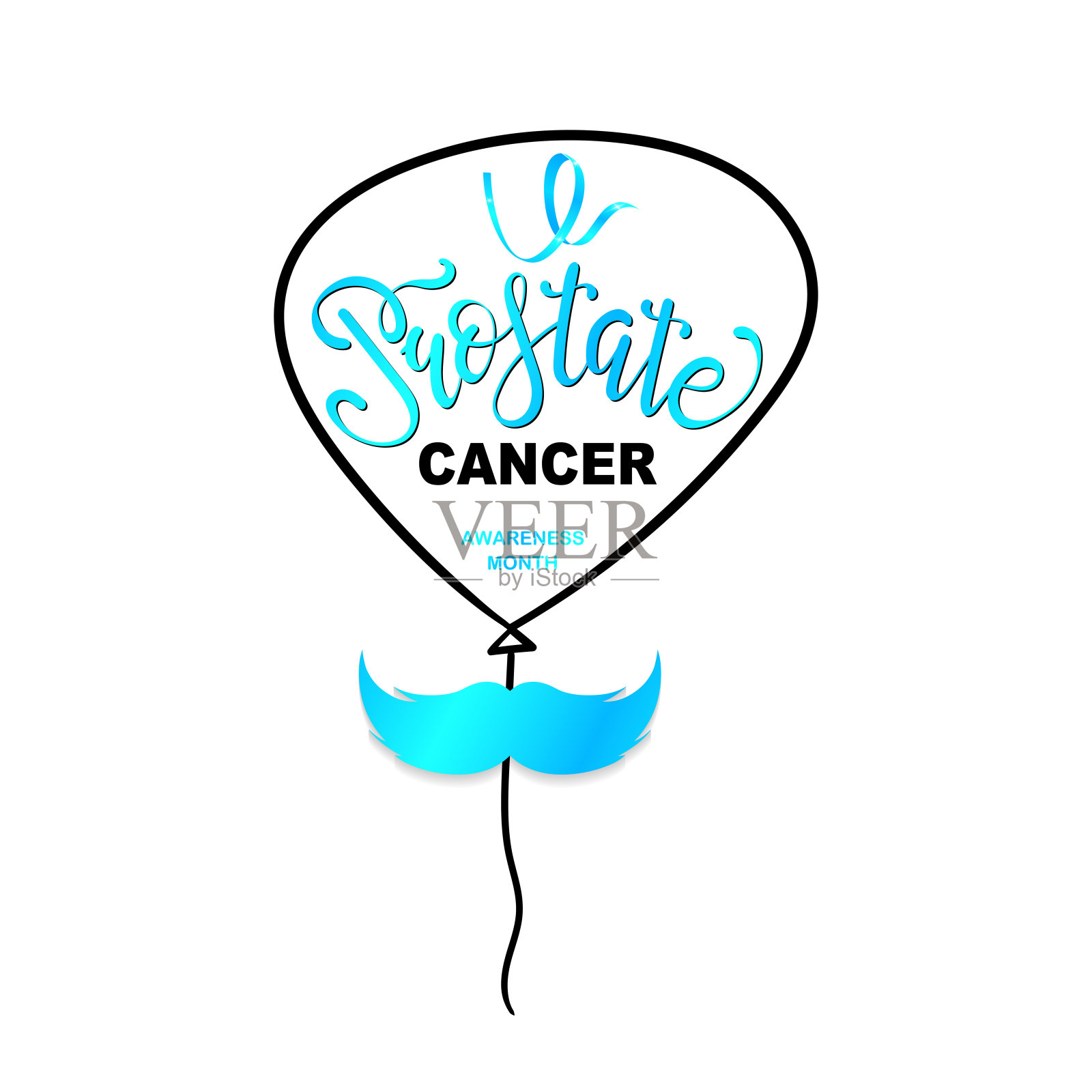 前列腺癌蓝色意识。插画图片素材