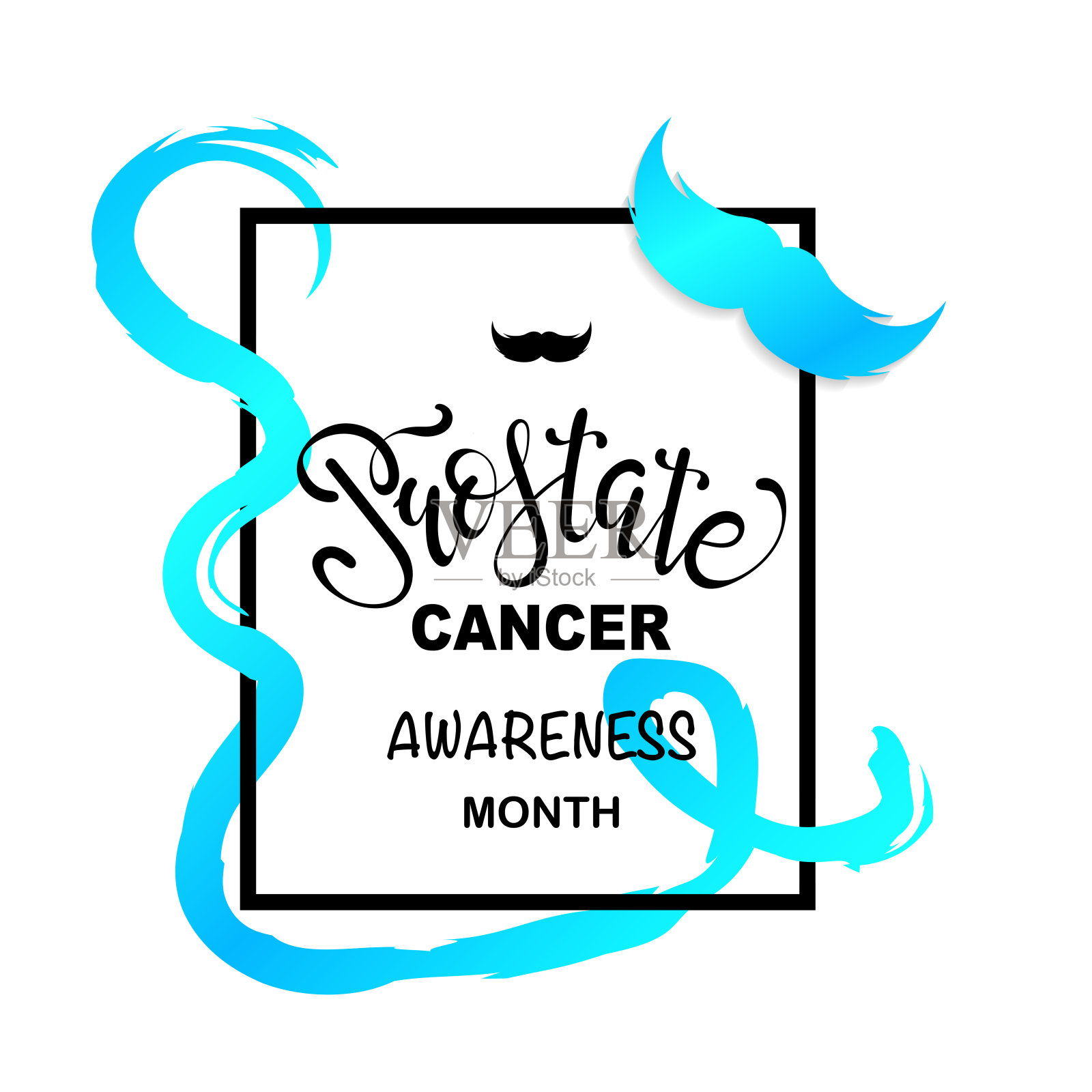 前列腺癌蓝色意识。插画图片素材