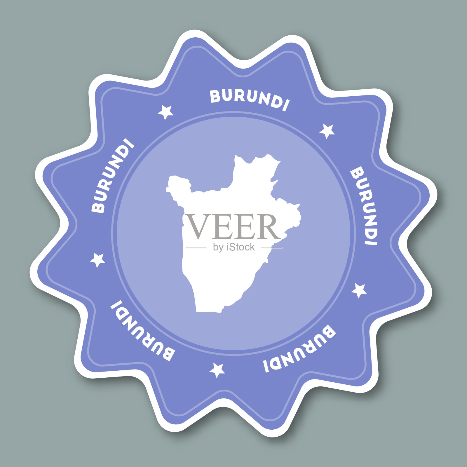 布隆迪地图贴纸时髦的颜色。插画图片素材