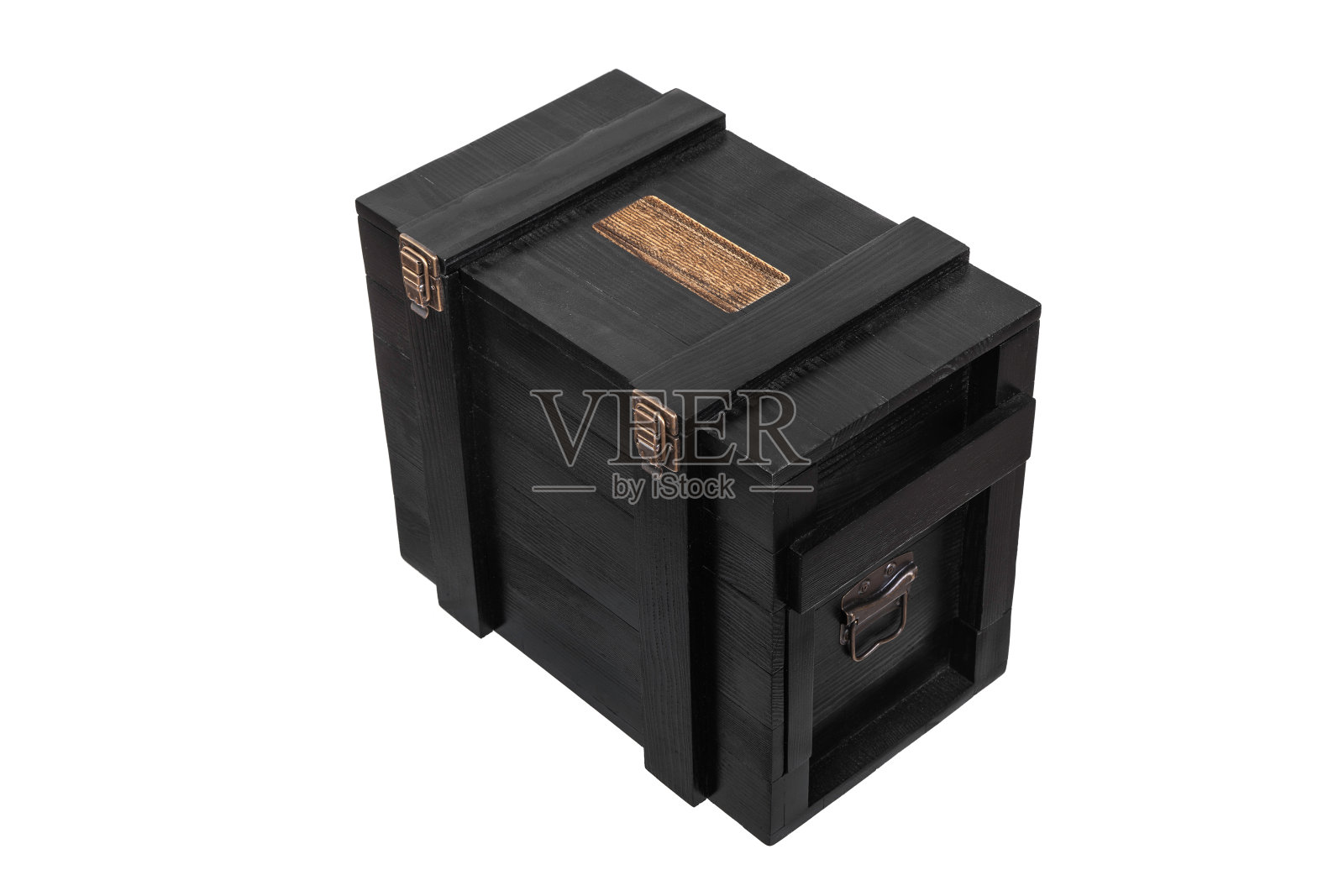 木箱孤立在白色背景上。照片摄影图片